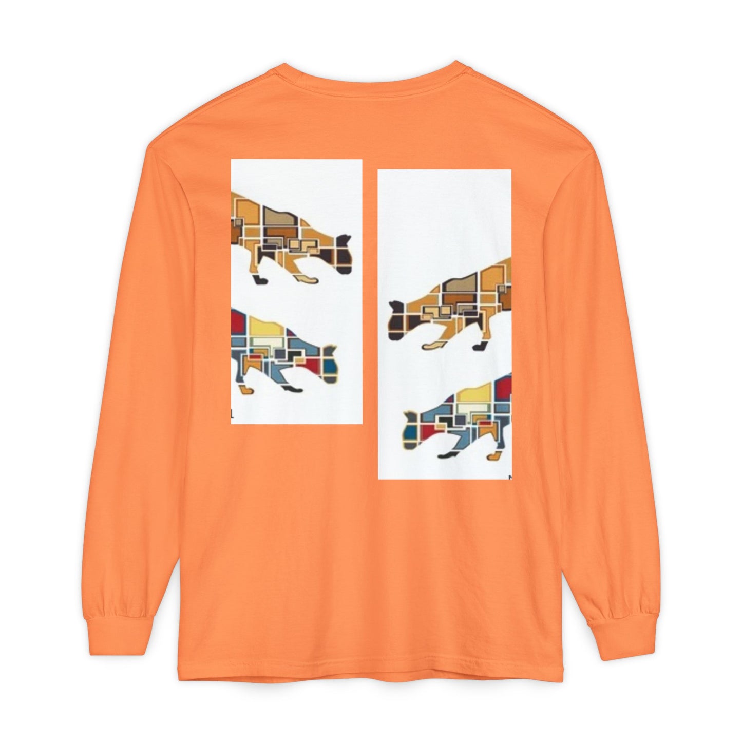 Artful Cat Silhouette Long Sleeve T-Shirt - Perfect for Animal Lovers