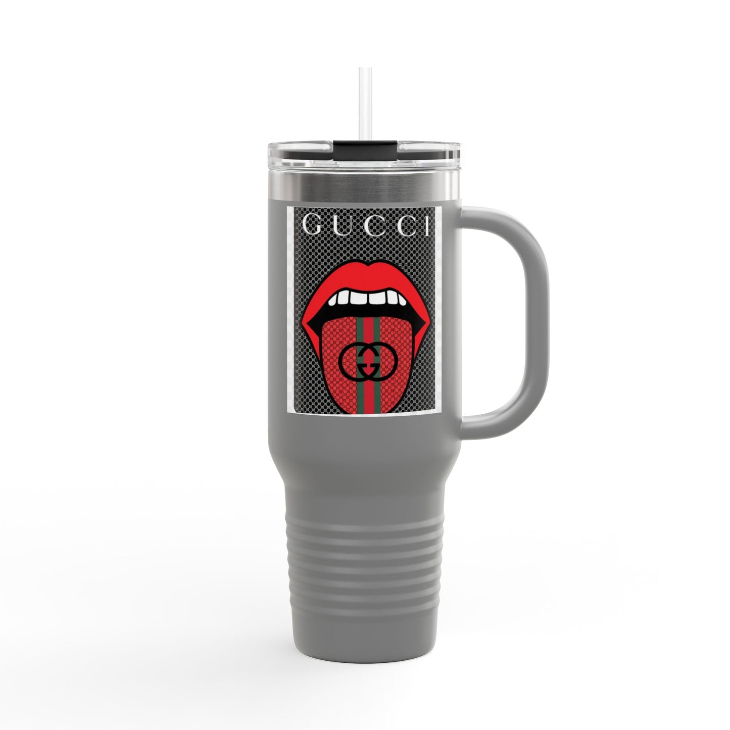 Gucci Style Insulated Travel Mug - 40oz with Iconic Lip Design