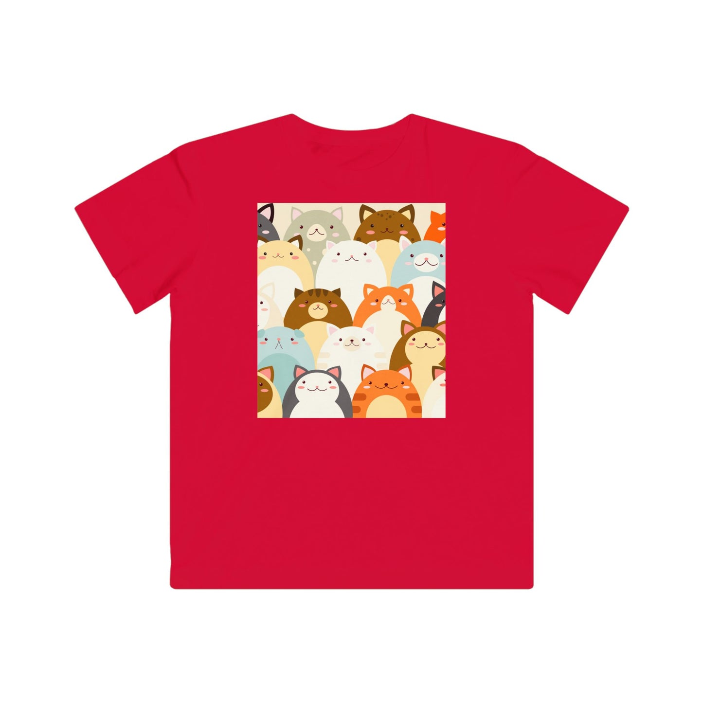 Cute Animal Faces Kids Fine Jersey Tee - Fun & Playful Design for Kids