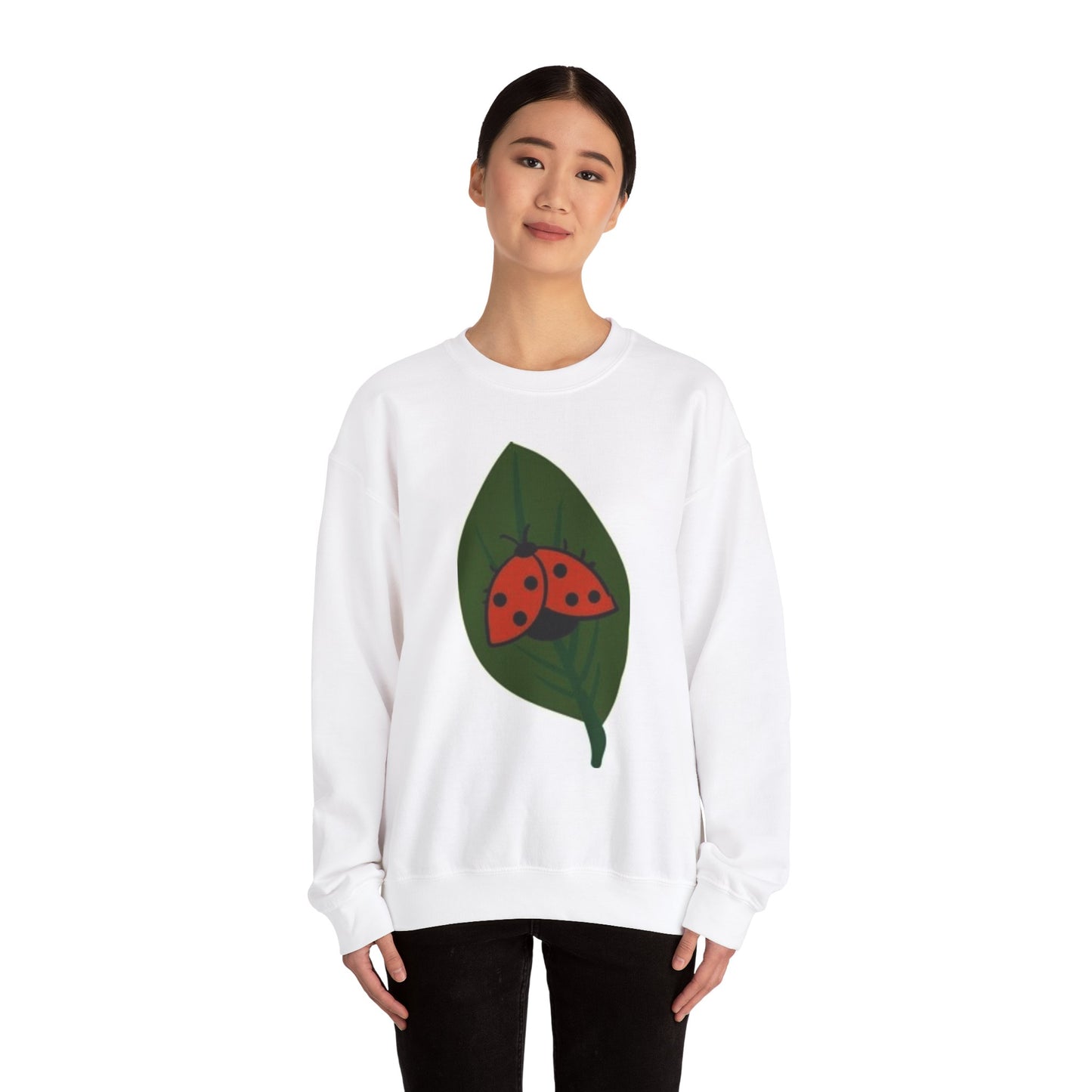 Ladybug Leaf Unisex Crewneck Sweatshirt - Cozy & Eco-Friendly