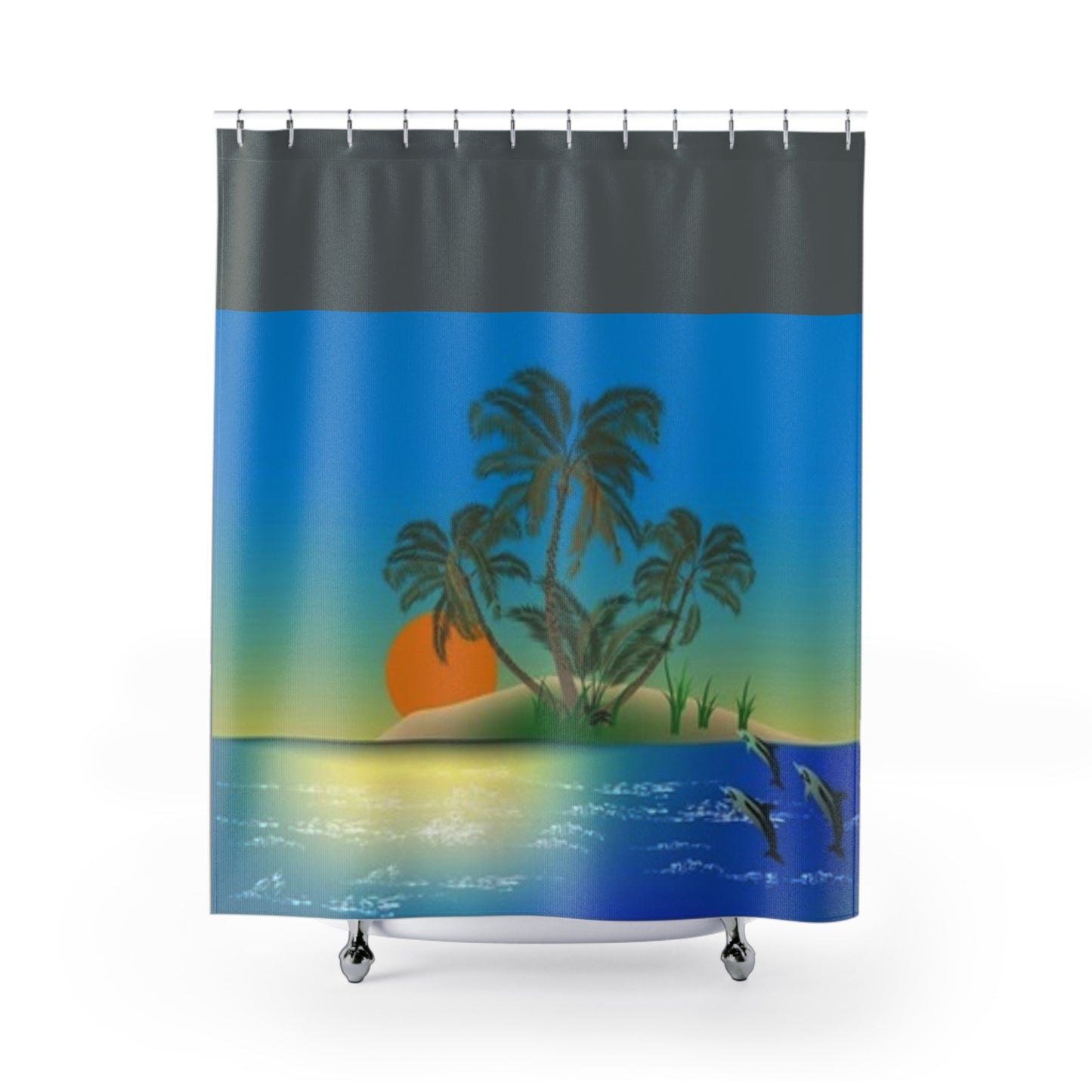 Tropical Sunset Shower Curtain - Beach Vibes for Home Decor