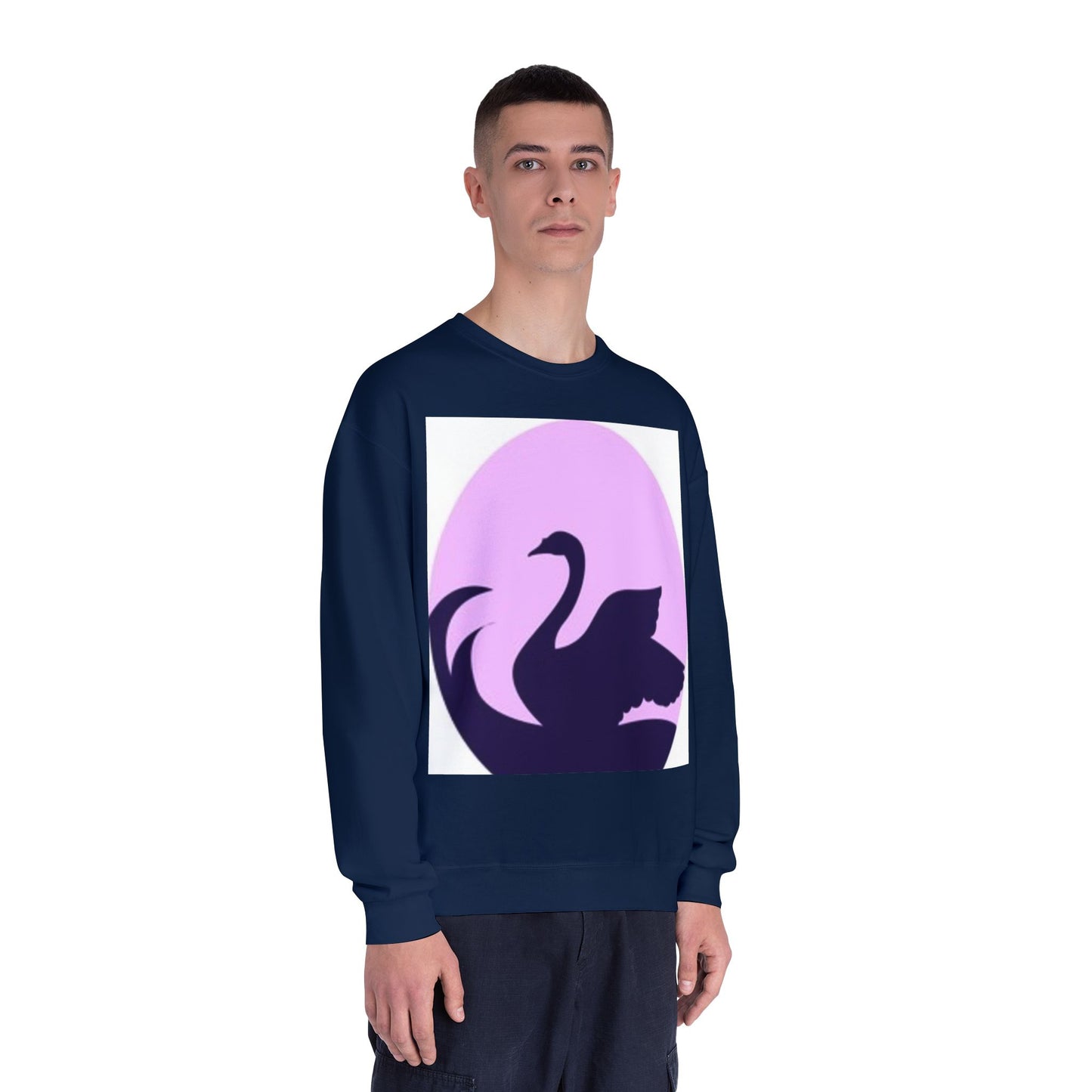 Elegant Swan Silhouette Unisex Crewneck Sweatshirt - Cozy Spring Fashion