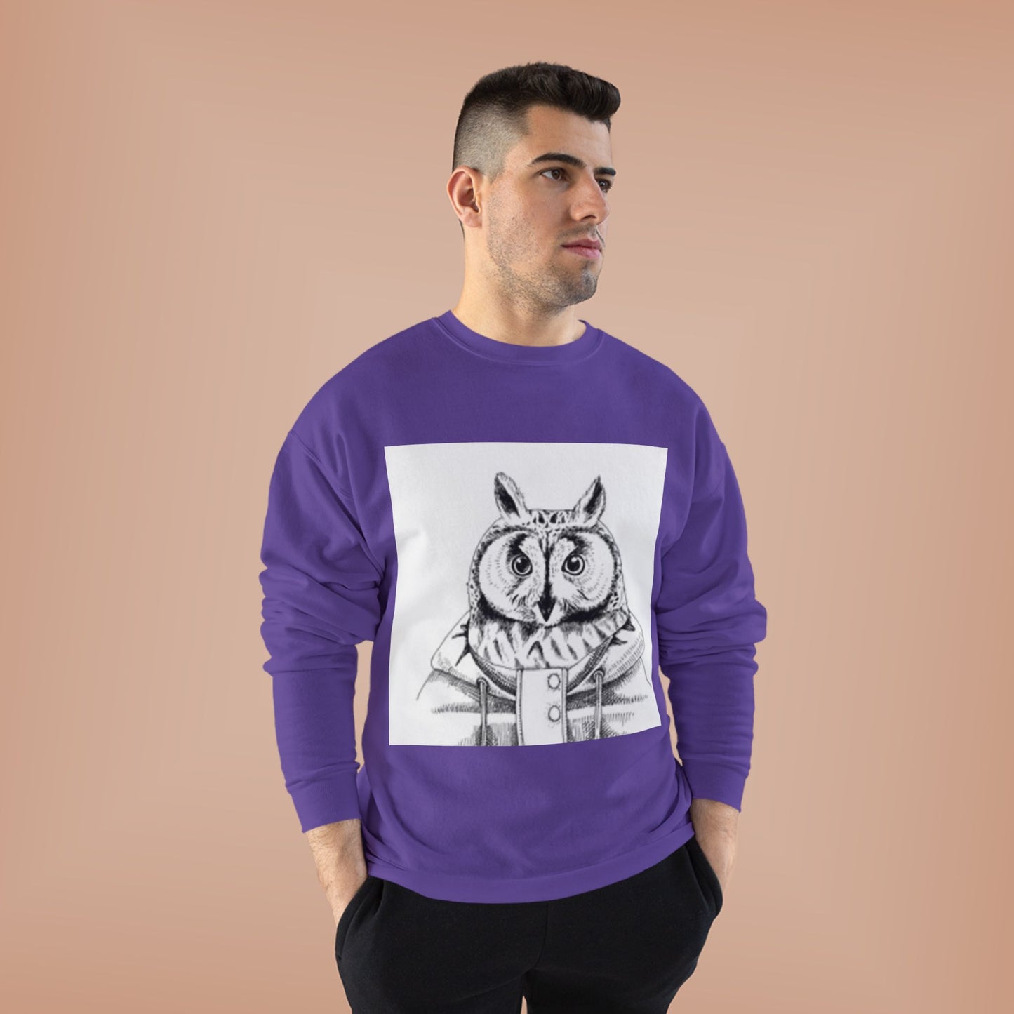 Whimsical Owl Eco-Friendly Crewneck Sweatshirt - Unisex