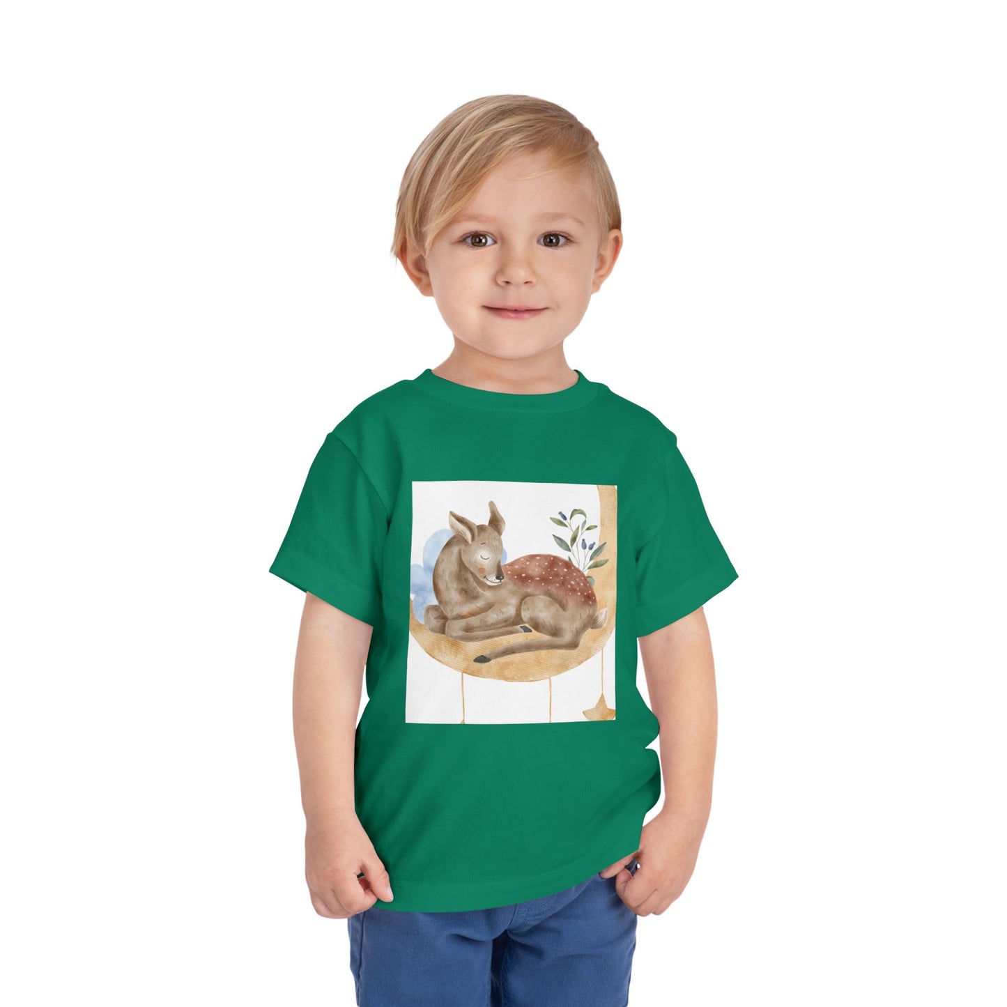 Whimsical Fawn Toddler Tee - Cute Short Sleeve Shirt for Kids