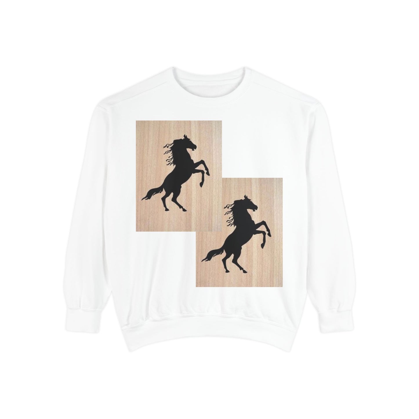 Equestrian Spirit Unisex Garment-Dyed Sweatshirt - Bold Horse Design