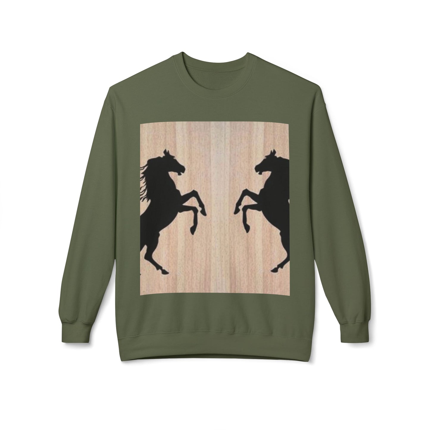 Equestrian Silhouette Fleece Sweatshirt - Perfect for Horse Lovers