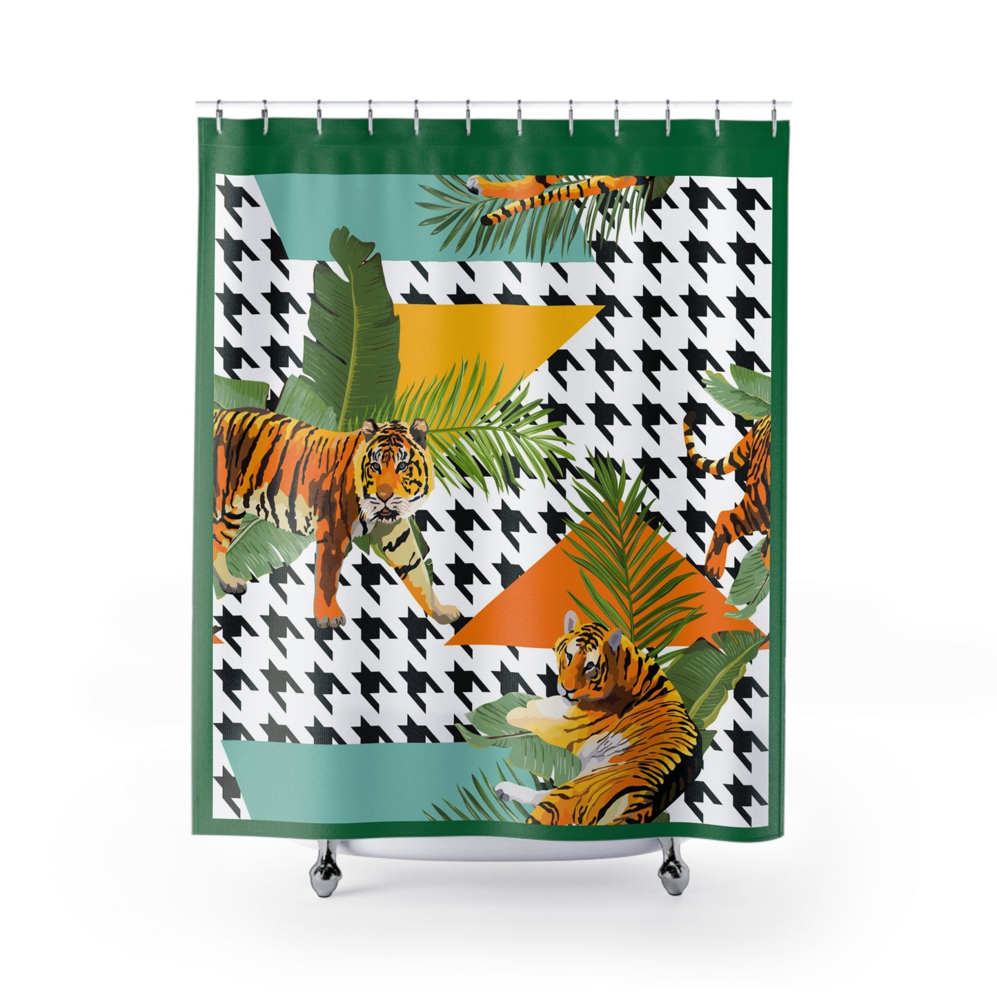 Tropical Tiger Shower Curtain - Modern Bathroom Decor