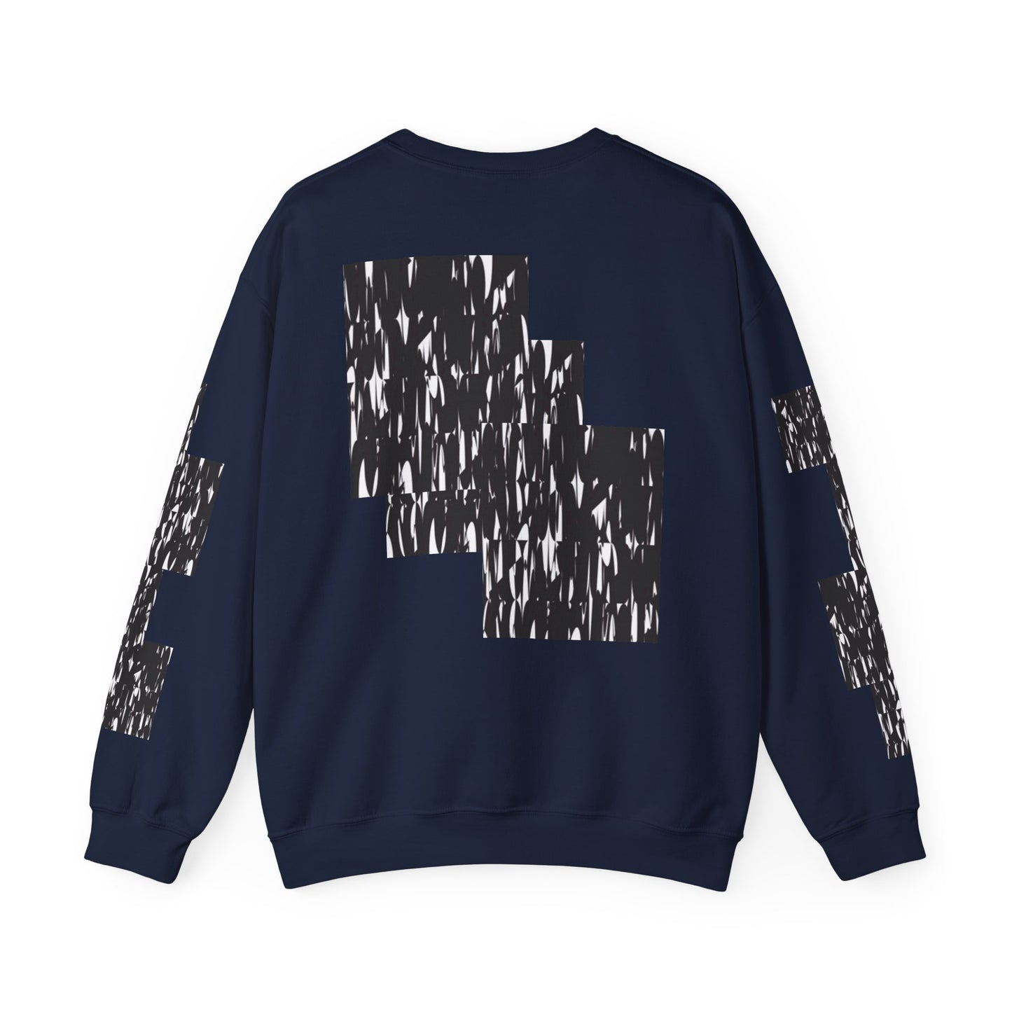 Trendy Graphic Crewneck Sweatshirt | Modern Abstract Black & White Design