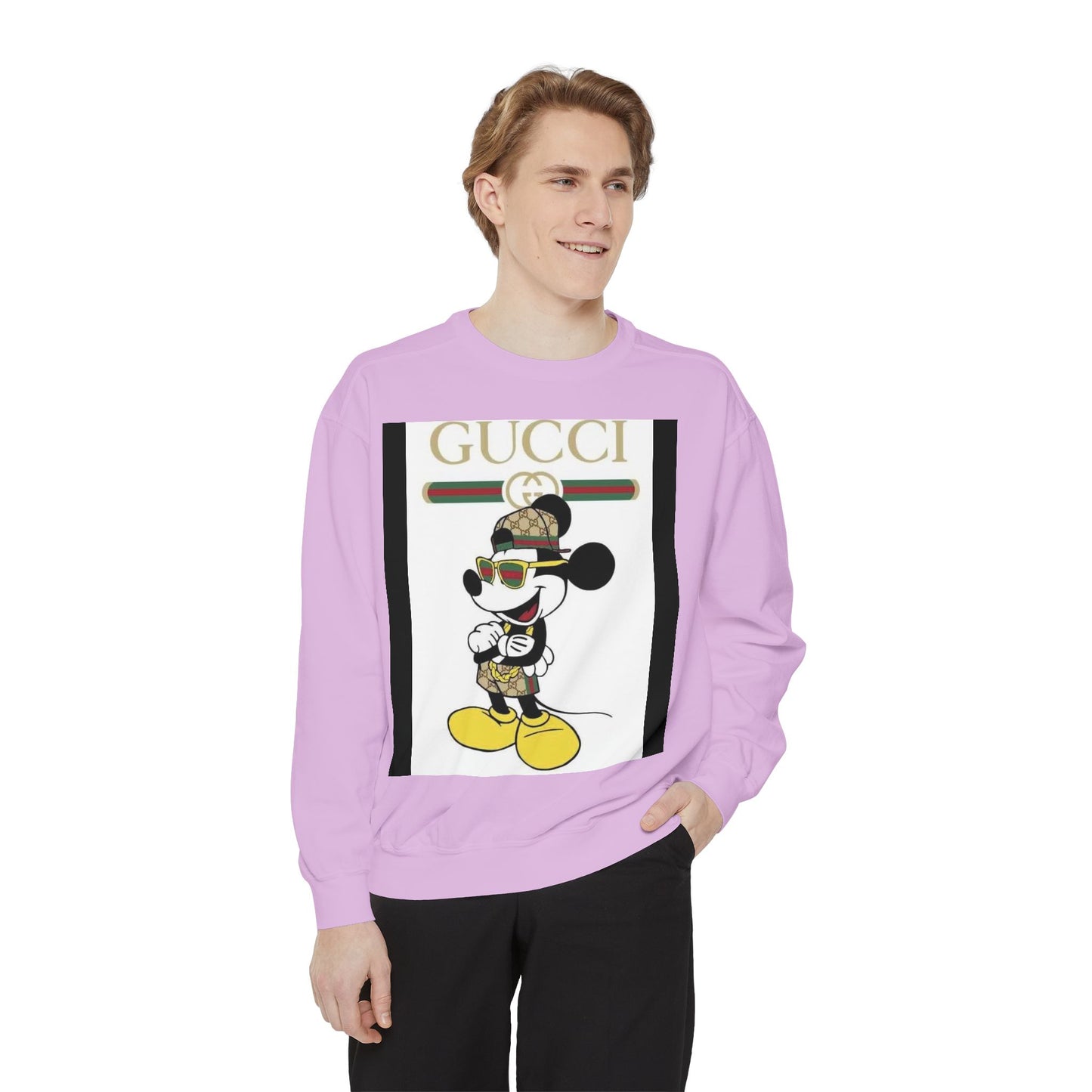 Mickey Mouse Gucci Streetwear Sweatshirt - Unisex Garment-Dyed