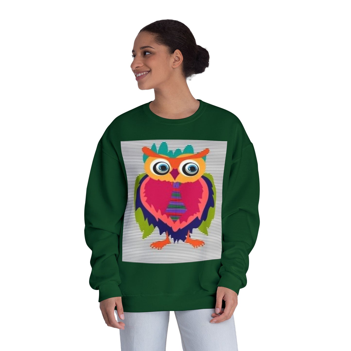Colorful Owl Sweatshirt - Unisex Crewneck