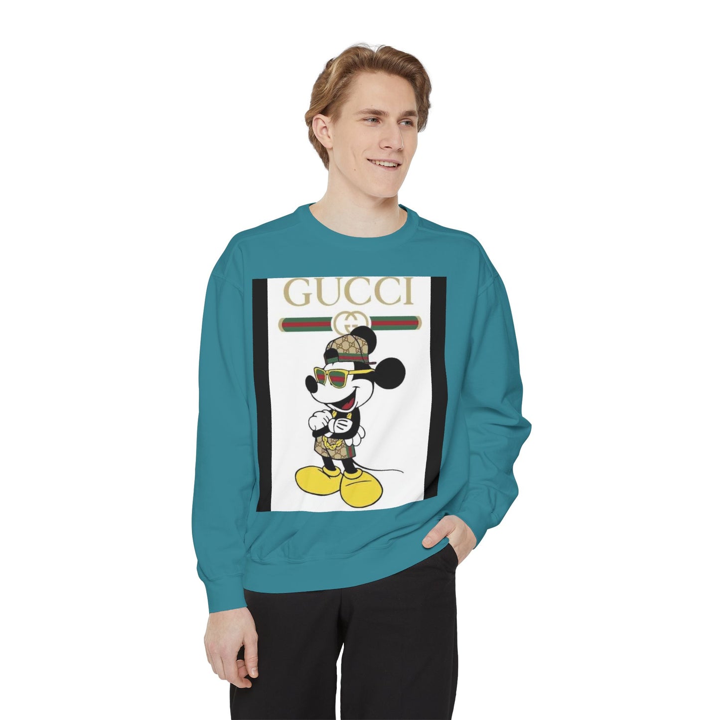 Mickey Mouse Gucci Streetwear Sweatshirt - Unisex Garment-Dyed