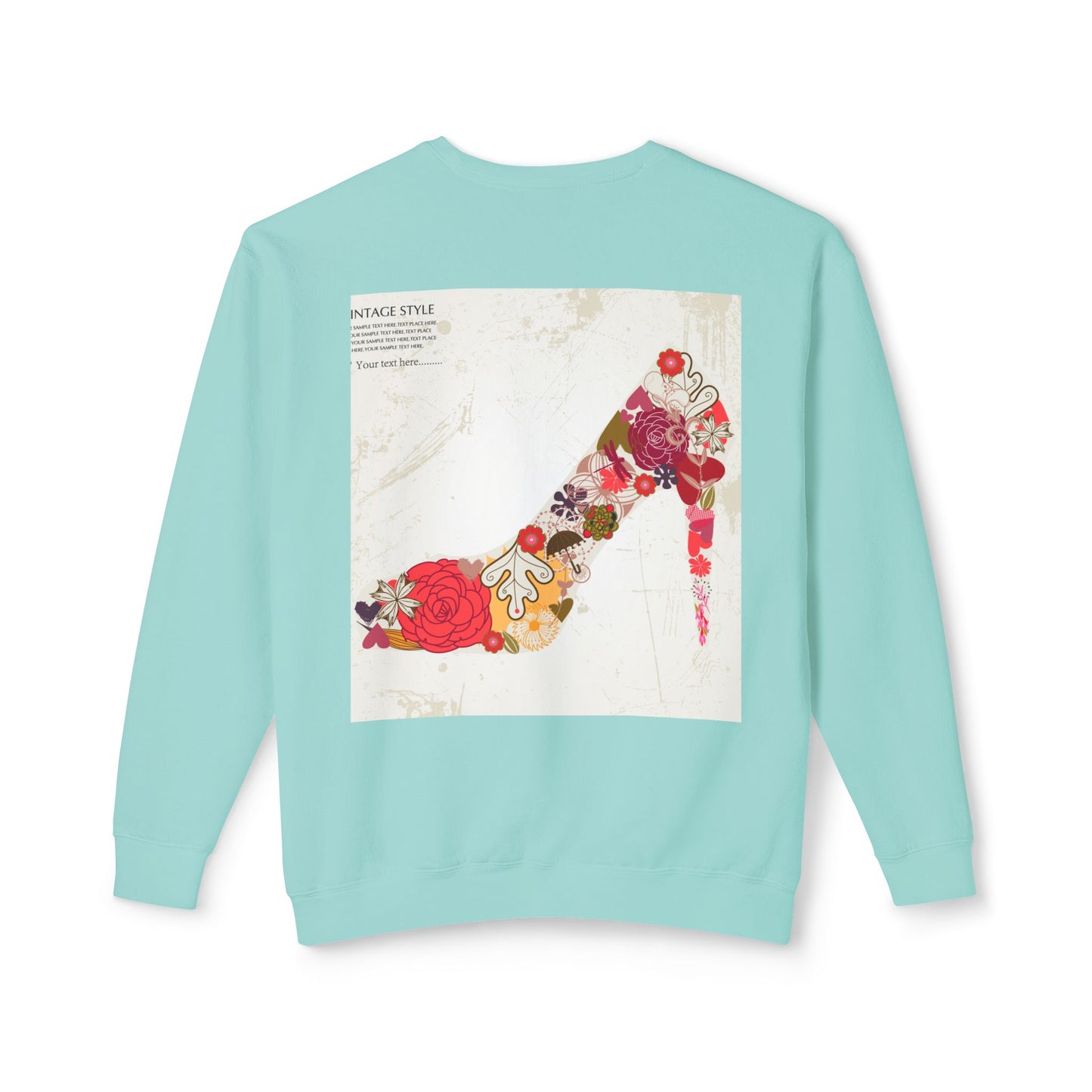 Vintage Floral High Heel Unisex Crewneck Sweatshirt | Stylish & Comfortable