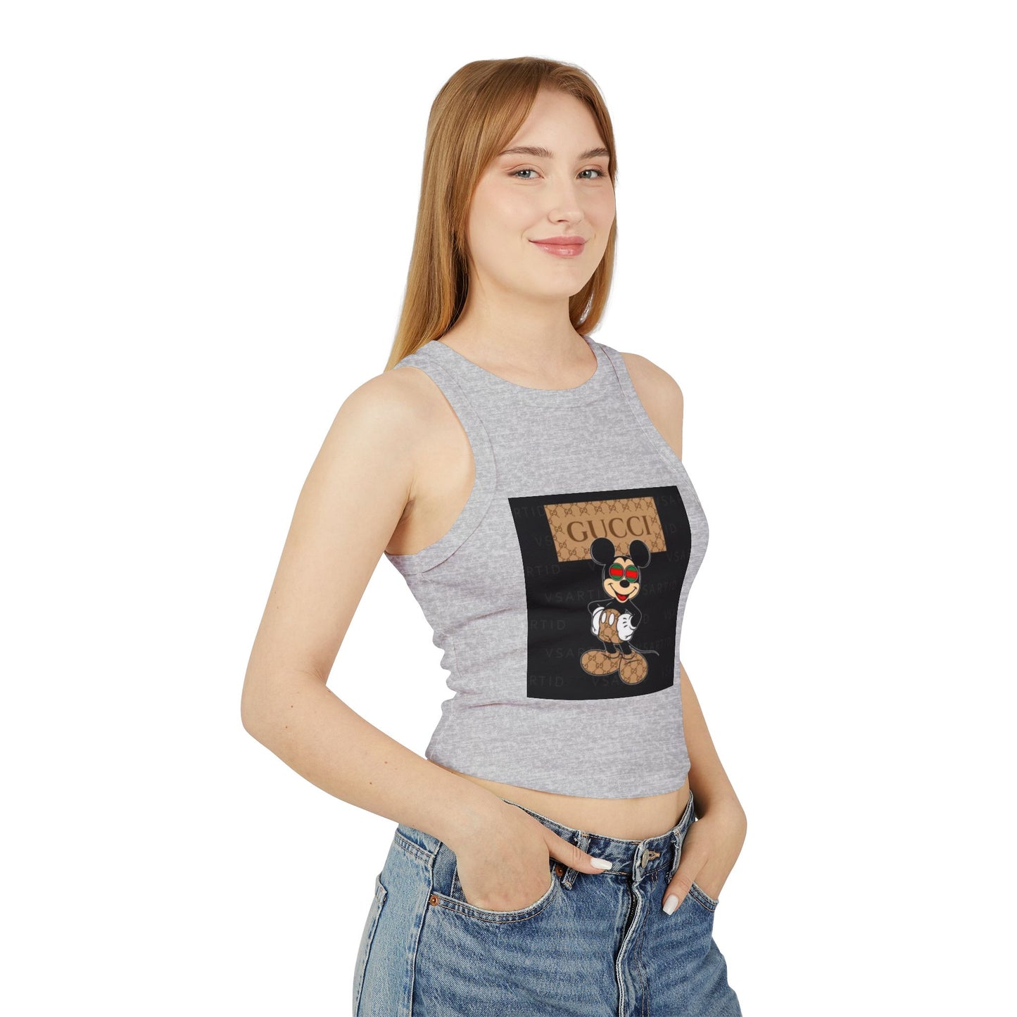 Trendy Women's Micro Rib Racer Tank Top - Stylish and Comfortable for Everyday Wear