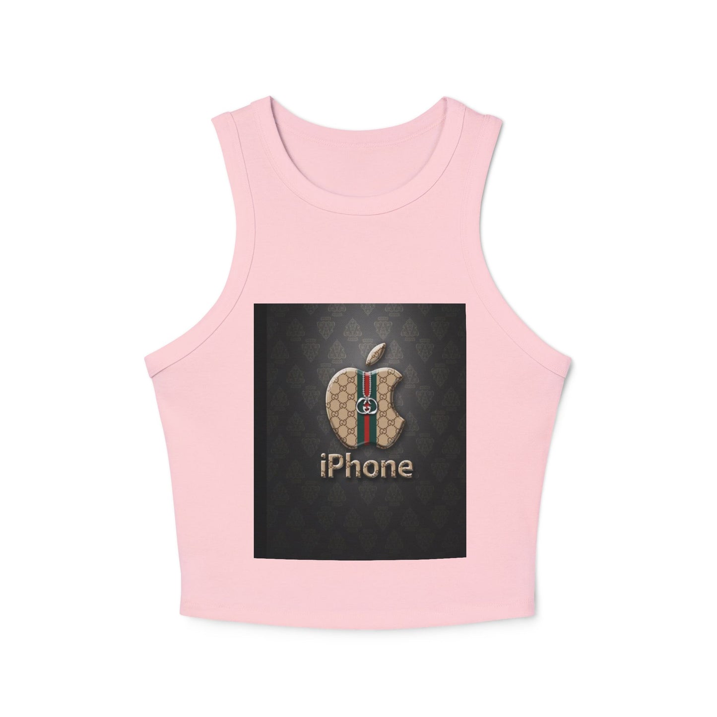 Stylish Women's Micro Rib Racer Tank Top with Logo Design