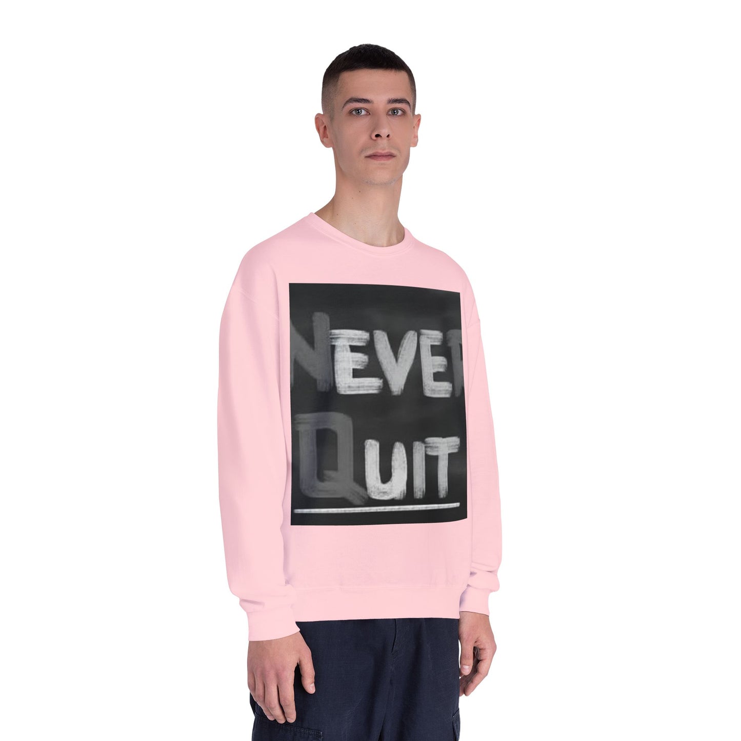 Motivational Crewneck Sweatshirt - "Never Quit"