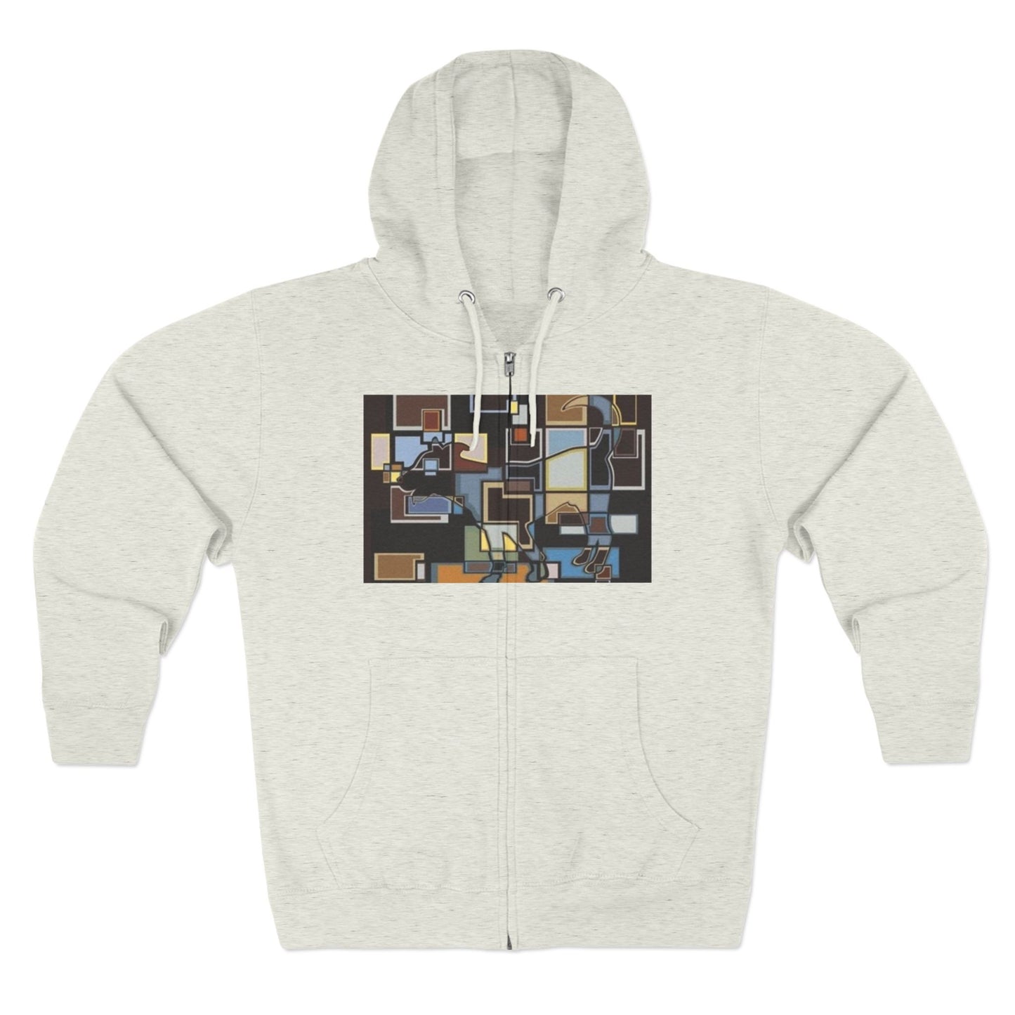 Artistic Unisex Zip Hoodie - Colorful Abstract Design
