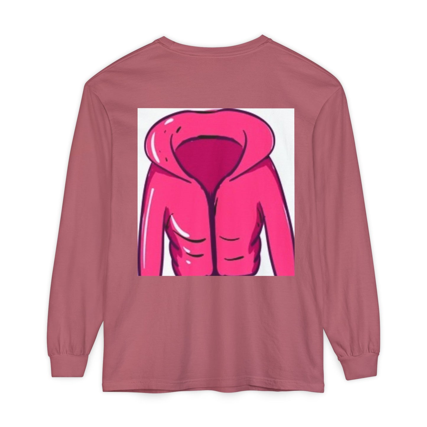 Unisex Garment-Dyed Long Sleeve T-Shirt - Cute Hoodie Print for Casual Wear