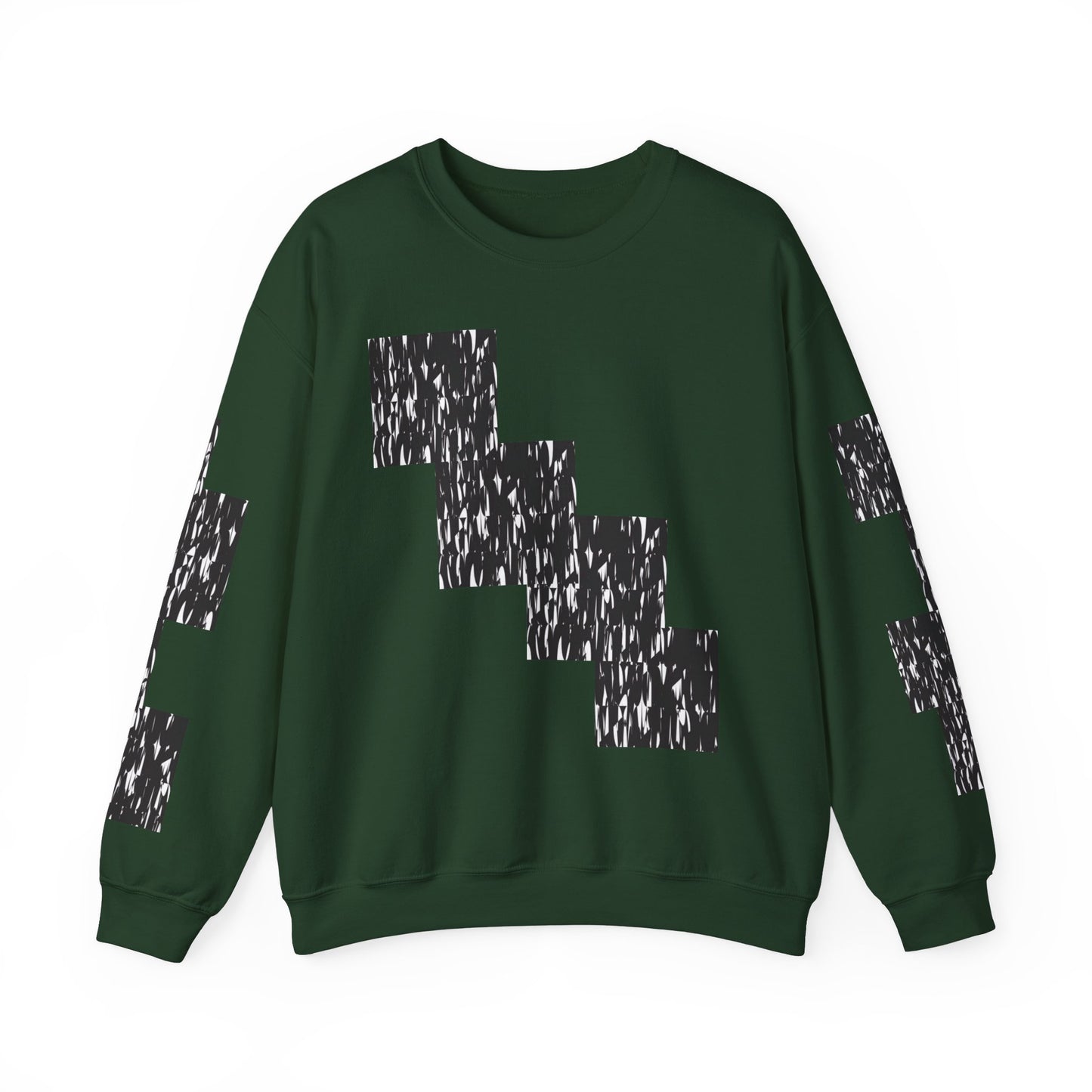 Trendy Graphic Crewneck Sweatshirt | Modern Abstract Black & White Design