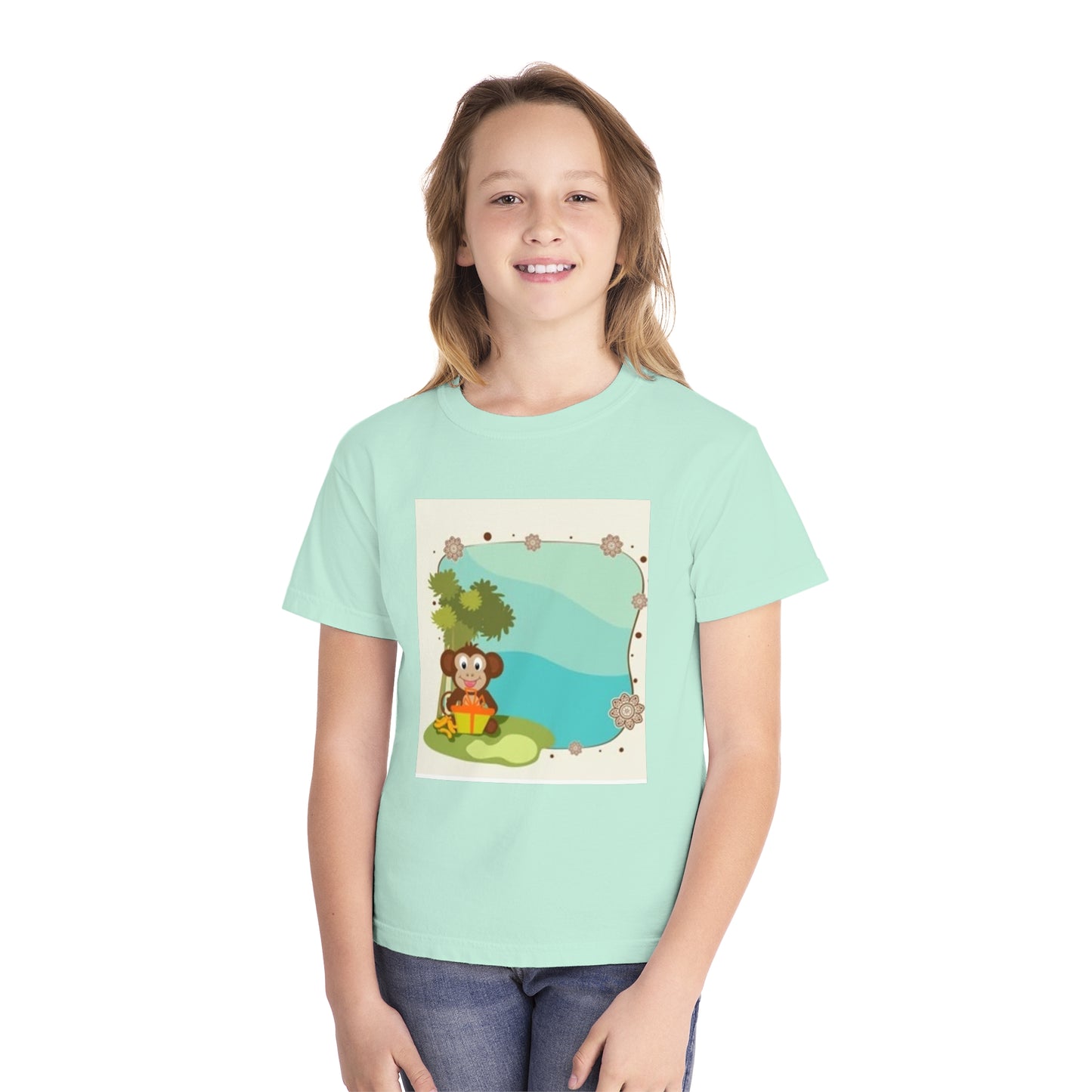 Cute Monkey Youth Midweight Tee - Perfect for Playful Days