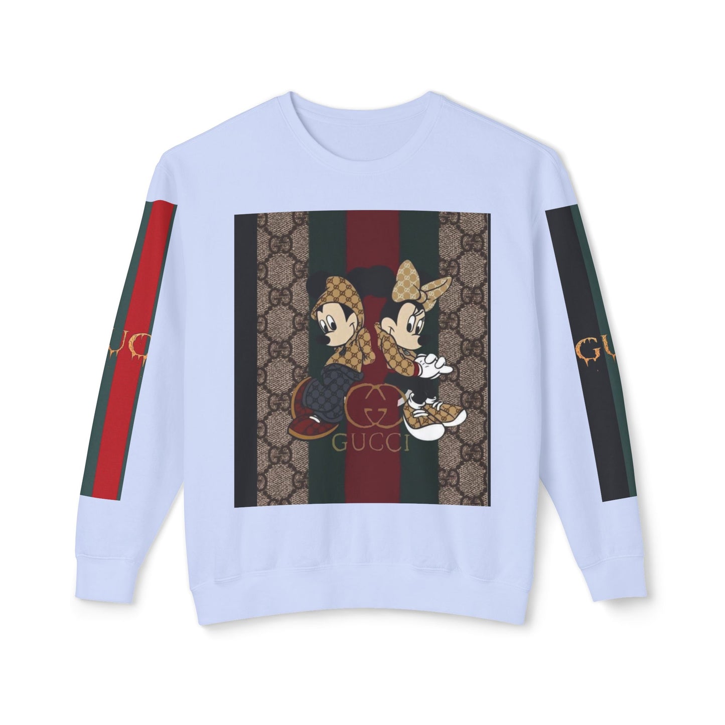 Gucci Inspired Unisex Crewneck Sweatshirt with Mickey & Minnie Design