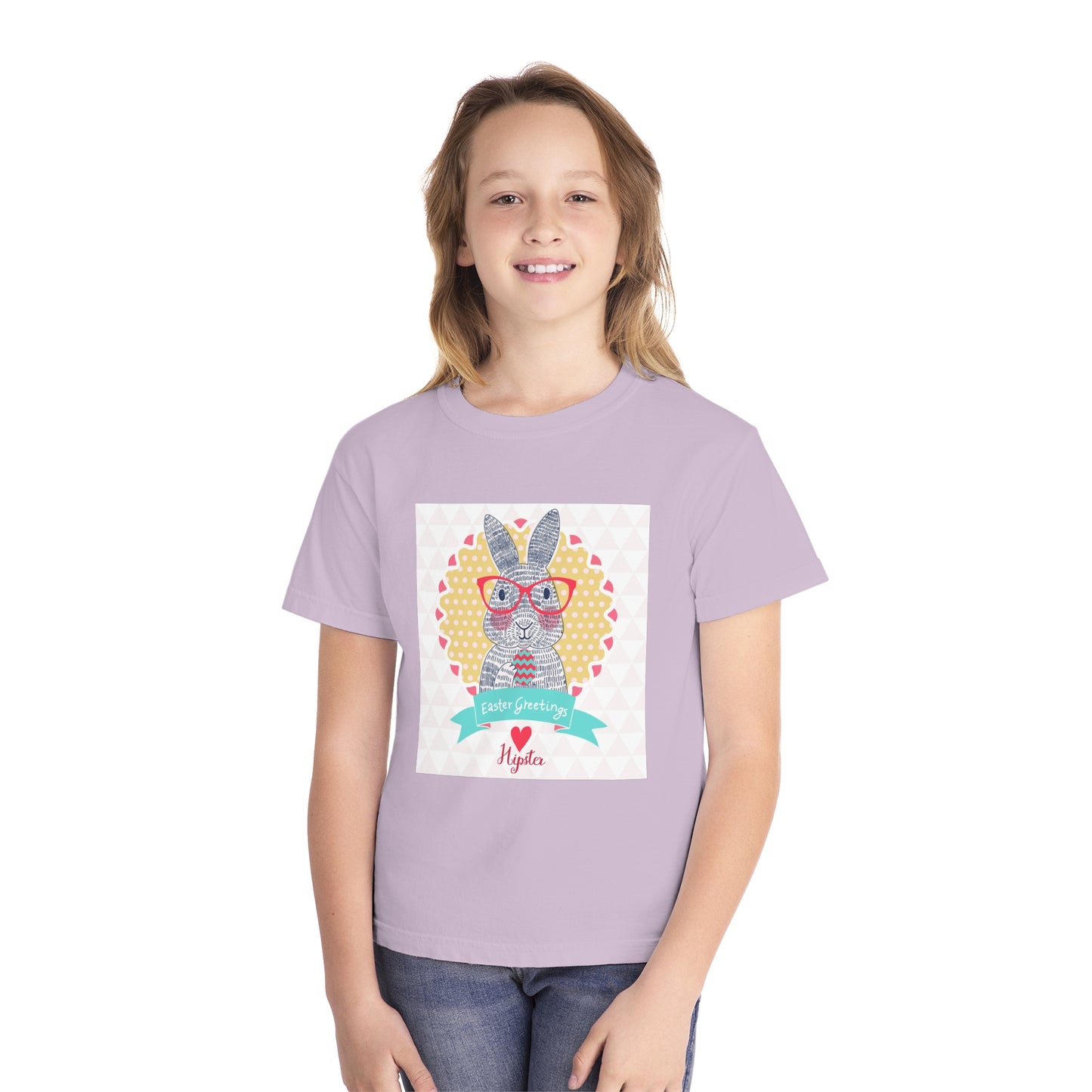 Youth Easter Bunny Tee - 'Easter Greetings' Design