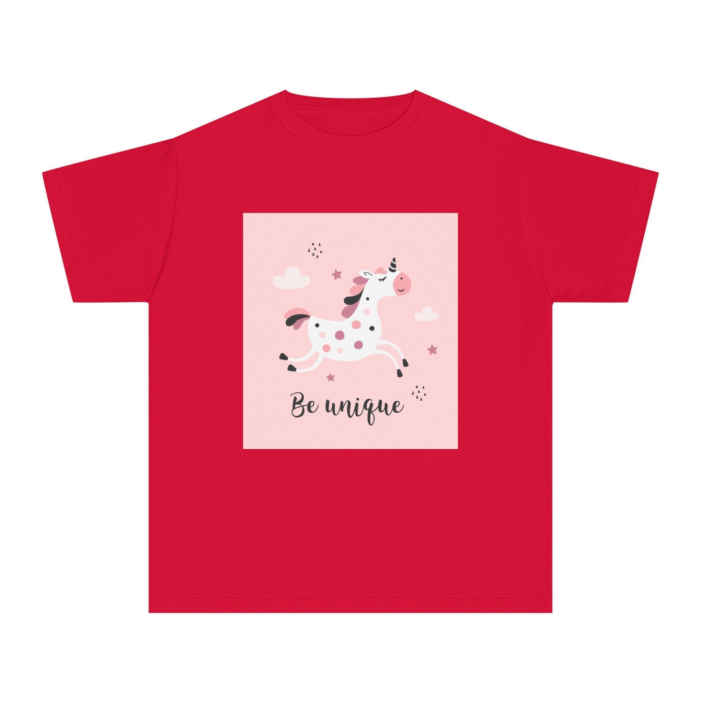 Girls' Unicorn T-Shirt - 'Be Unique' Midweight Tee