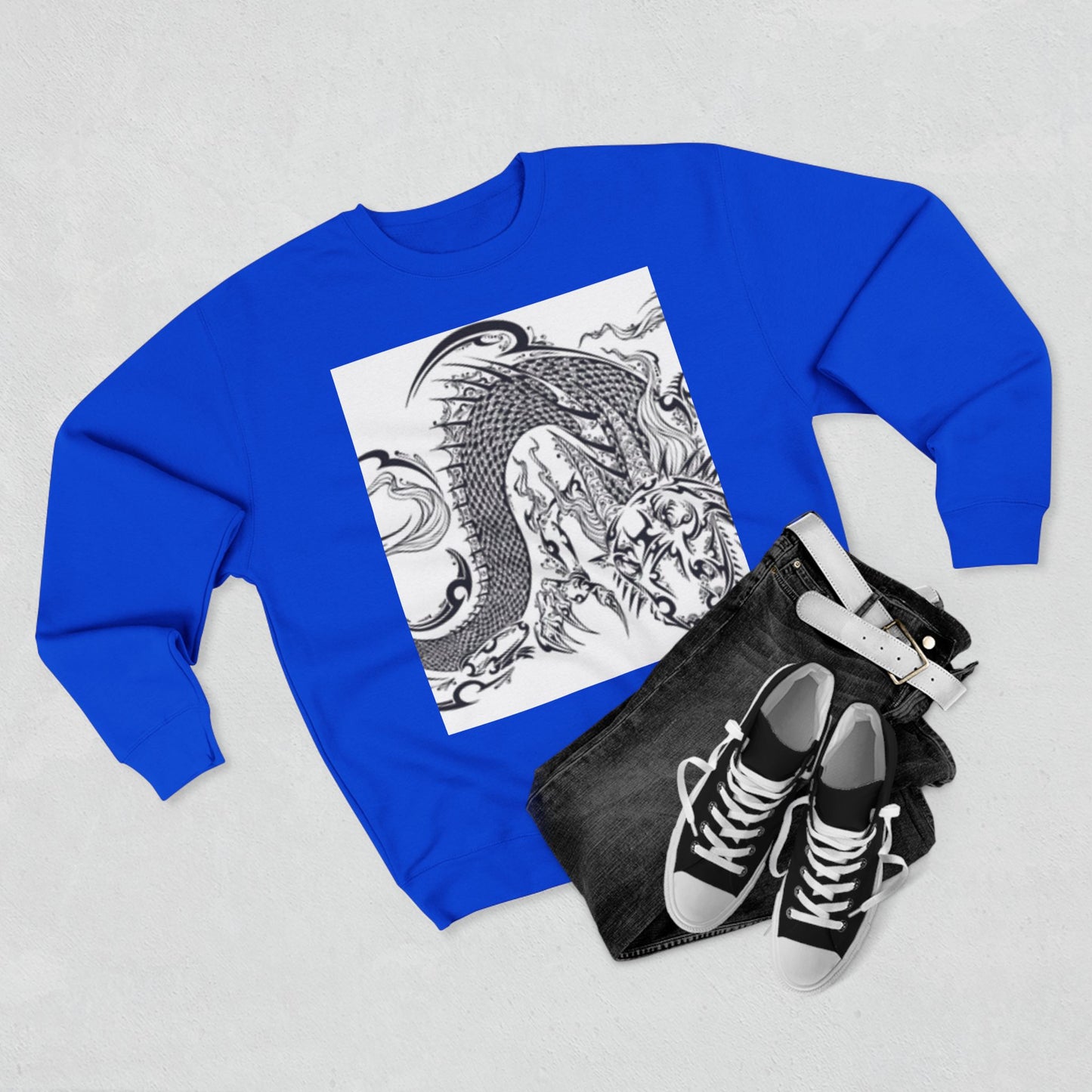 Dragon Art Unisex Crewneck Sweatshirt - Bold Tattoo Design