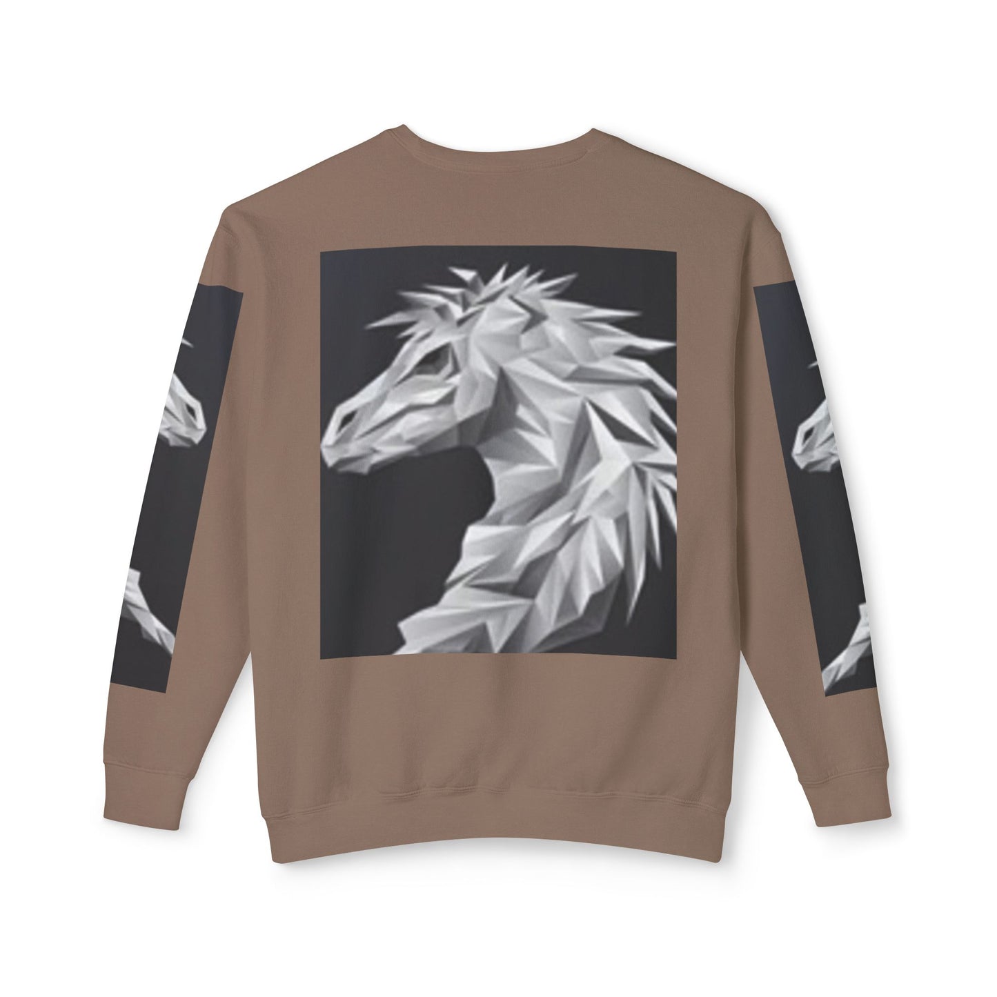 Unisex Lightweight Crewneck Sweatshirt - Stylish Geometric Horse Design