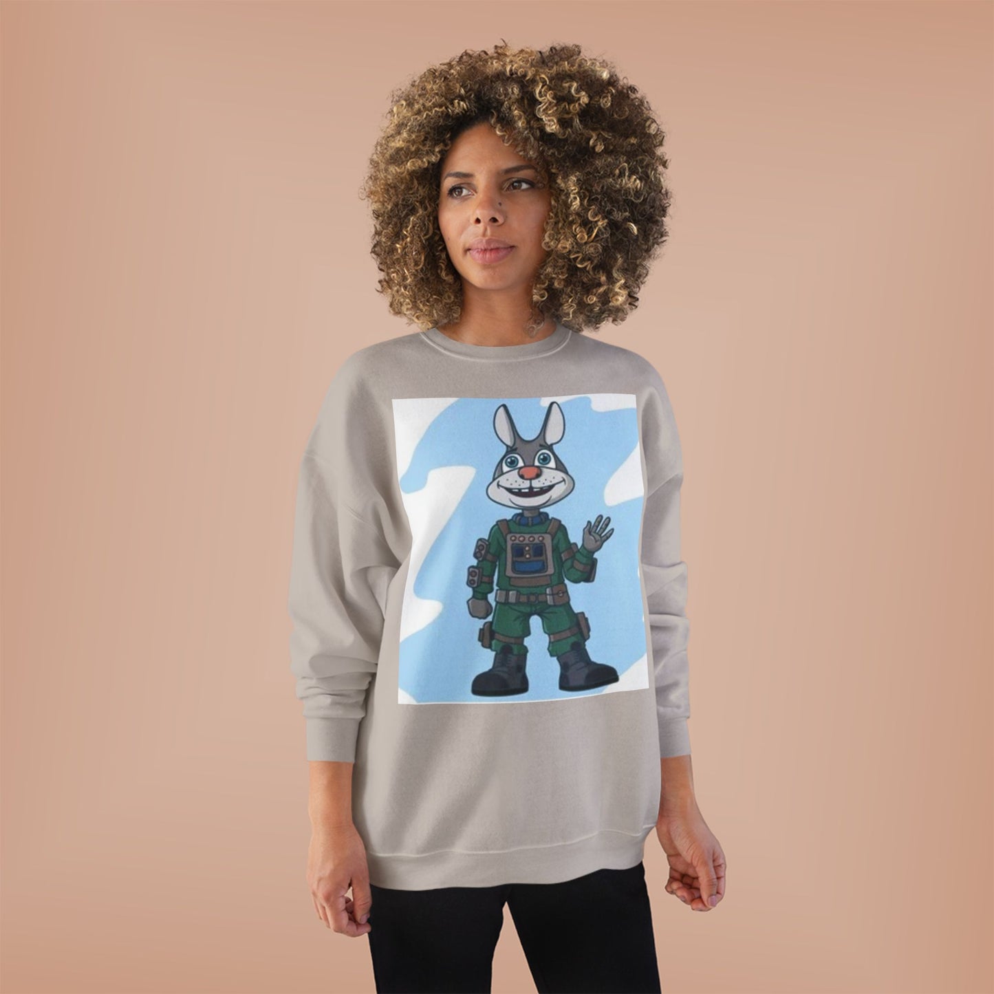 Unisex EcoSmart® Crewneck Sweatshirt - Playful Cartoon Character Design