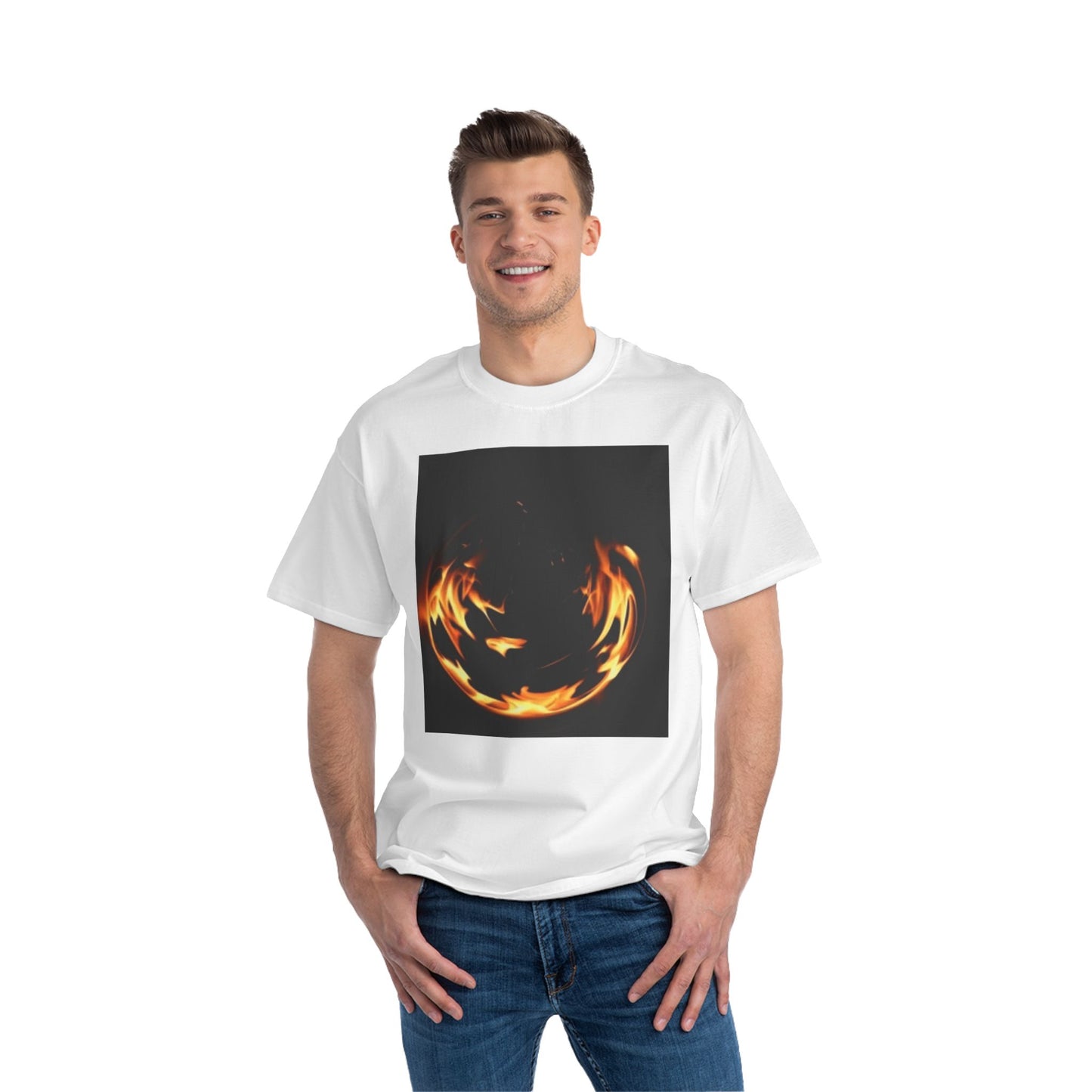 Flame Design Beefy-T® Short-Sleeve T-Shirt | Fire Graphic Tee for Casual Style