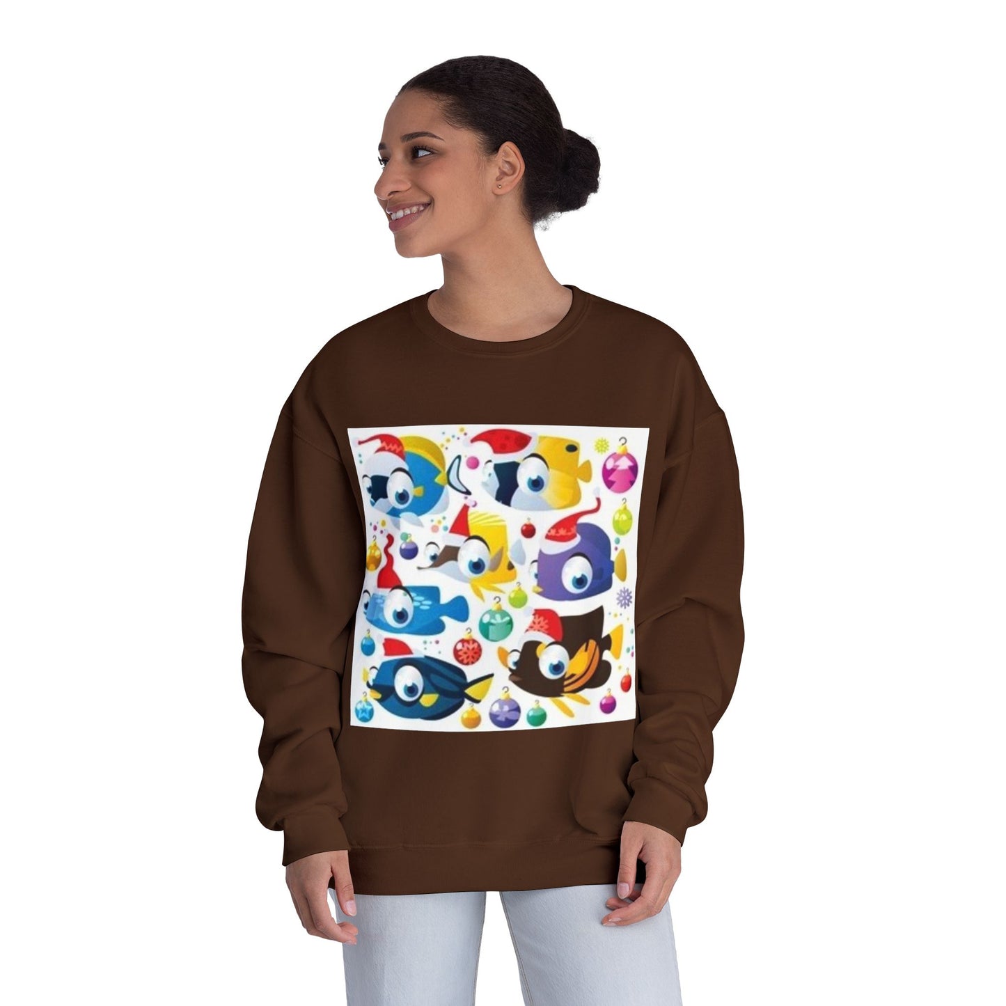 Whimsical Colorful Crewneck Sweatshirt – Fun Cartoon Design
