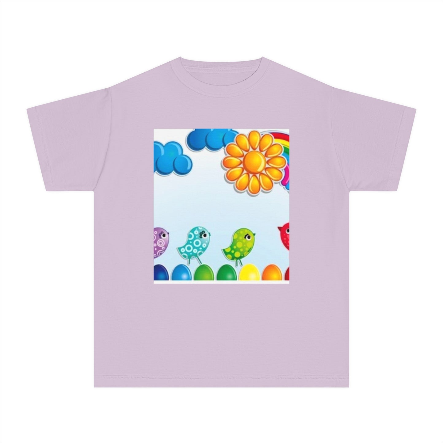 Colorful Spring Birds Youth Midweight Tee | Fun and Playful Shirt for Kids
