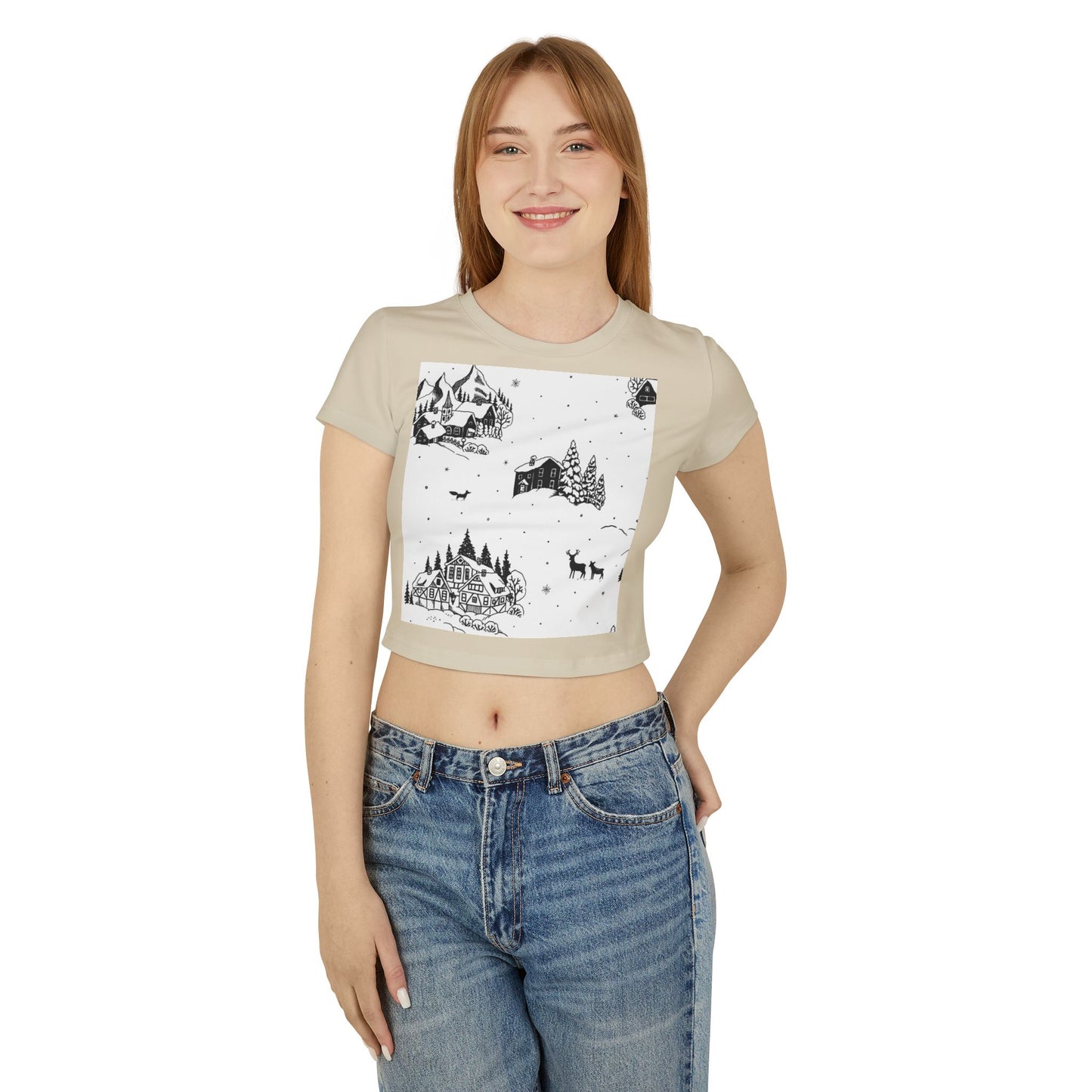 Winter Wonderland Women's Baby Tee - Cozy Holiday Vibes