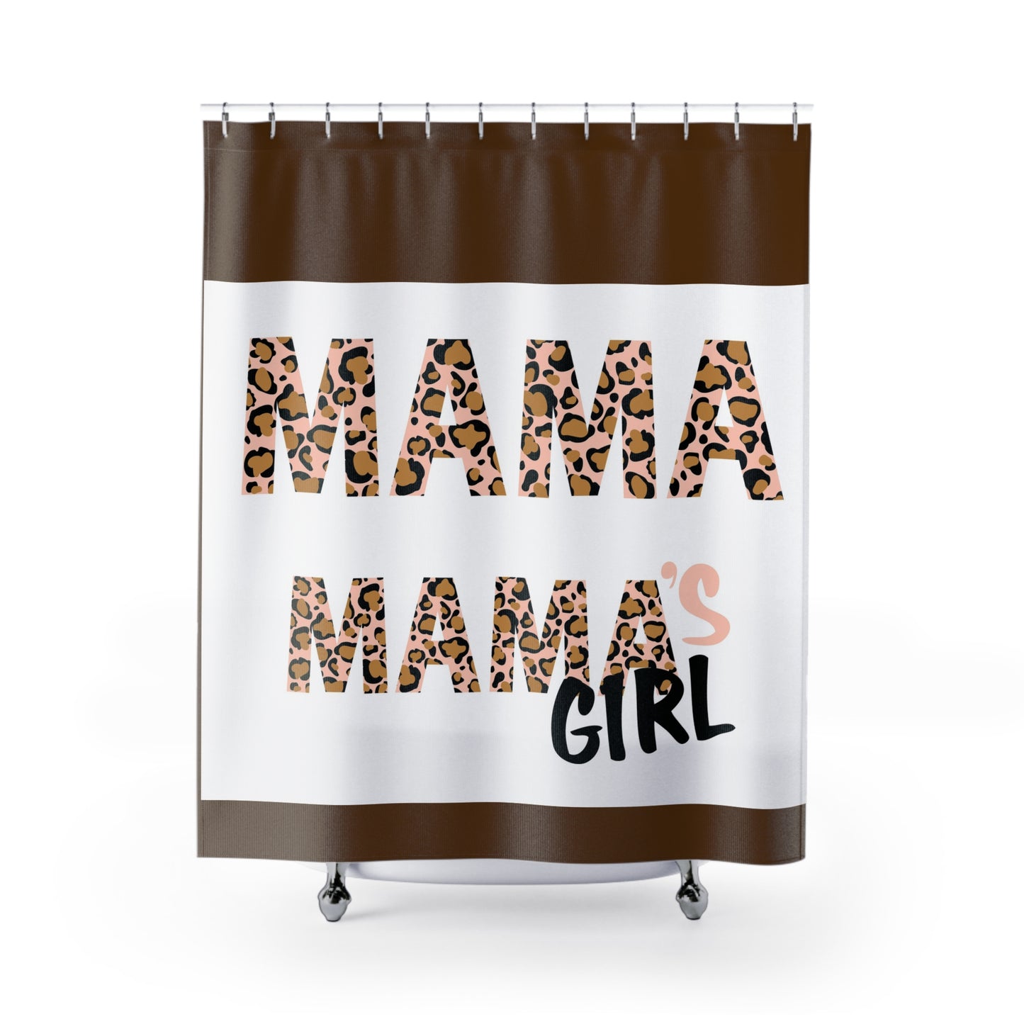 Mama's Girl Leopard Print Shower Curtain - Stylish Home Décor for Moms