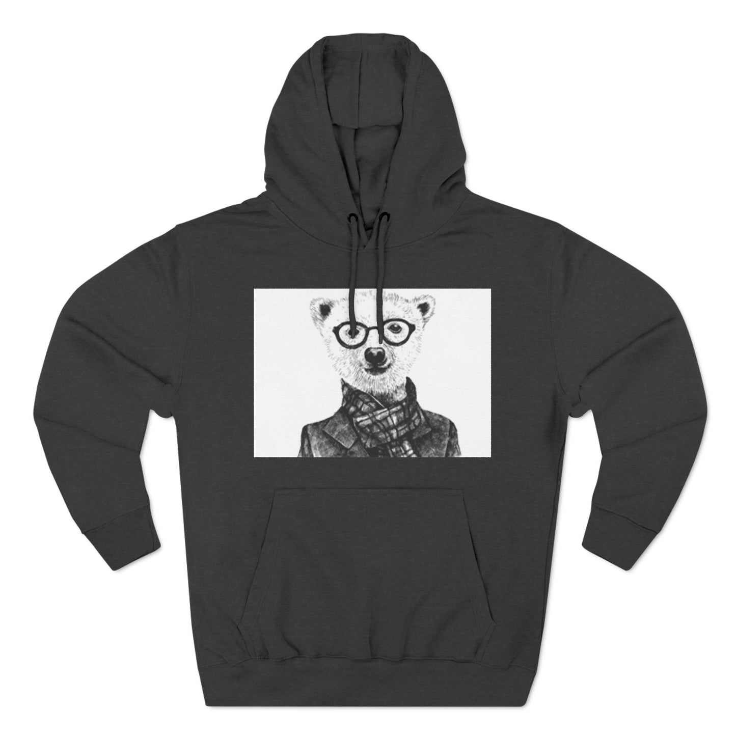 Cute Polar Bear Hoodie - Cozy Fleece with Glasses Design