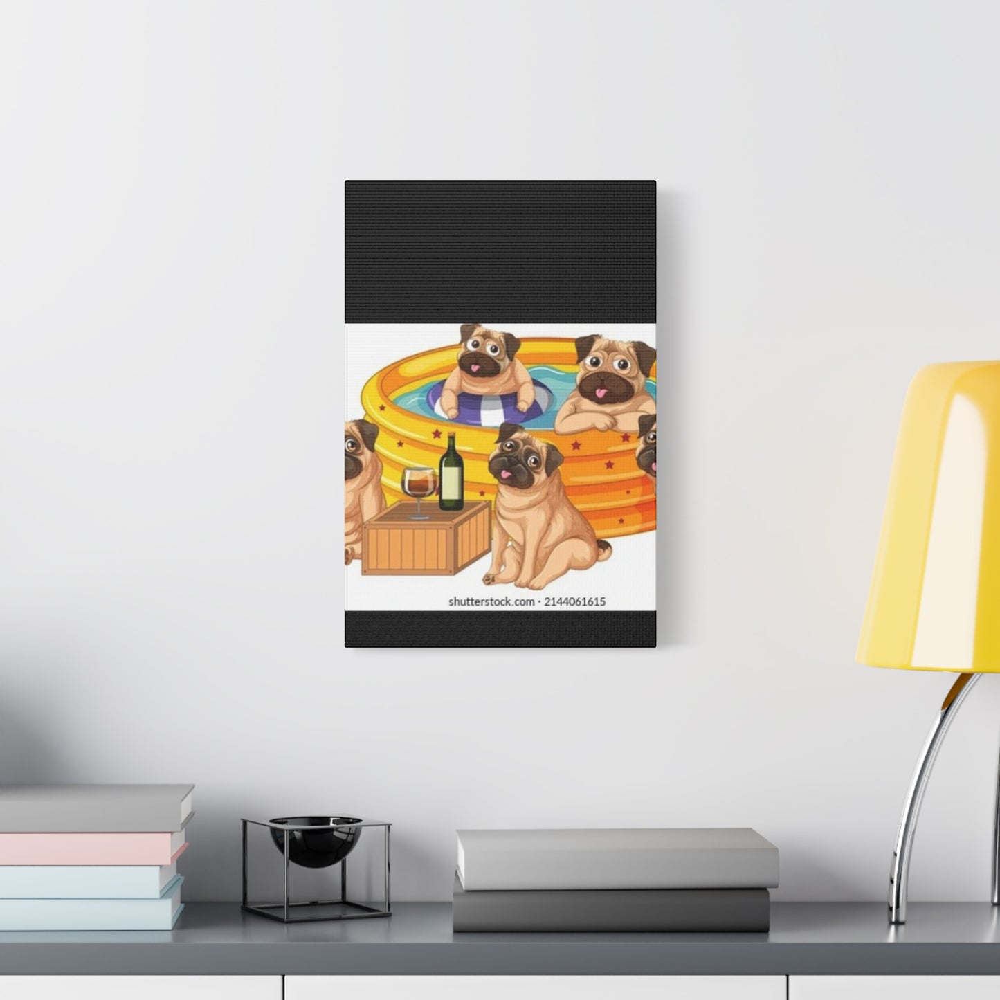Pug Pool Party Canvas Art - Fun Pet Decor