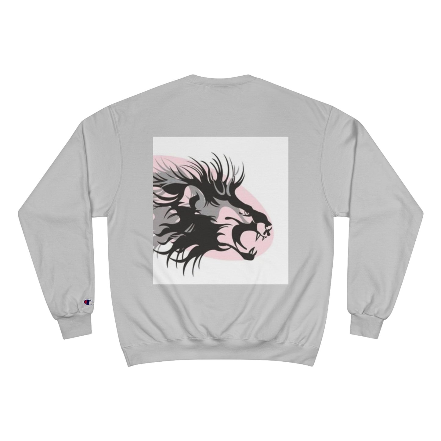Fierce Lion Champion Sweatshirt - Bold Graphic, Unisex Casualwear