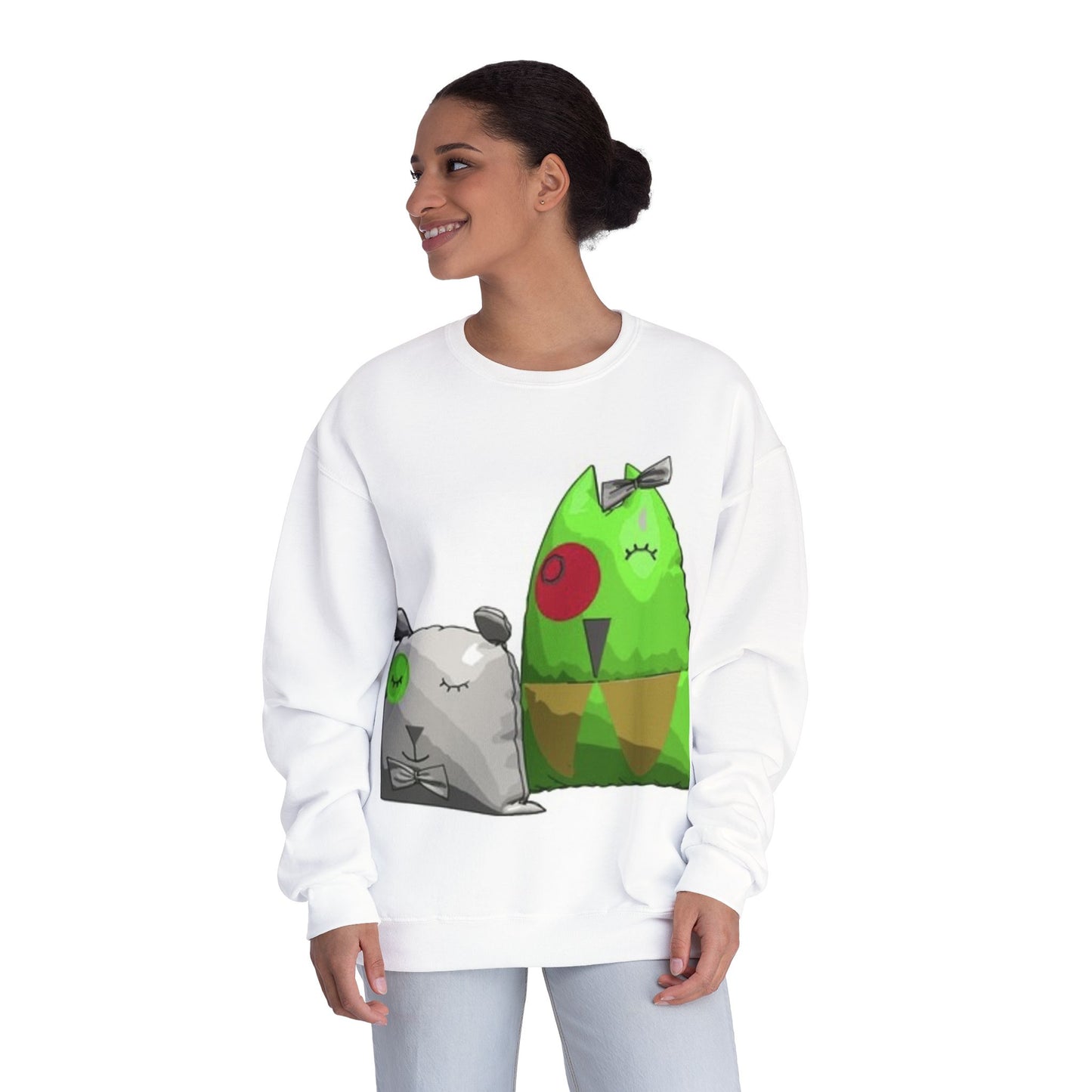 Cute Cartoon Monsters Unisex Crewneck Sweatshirt - Cozy Fun for All Ages