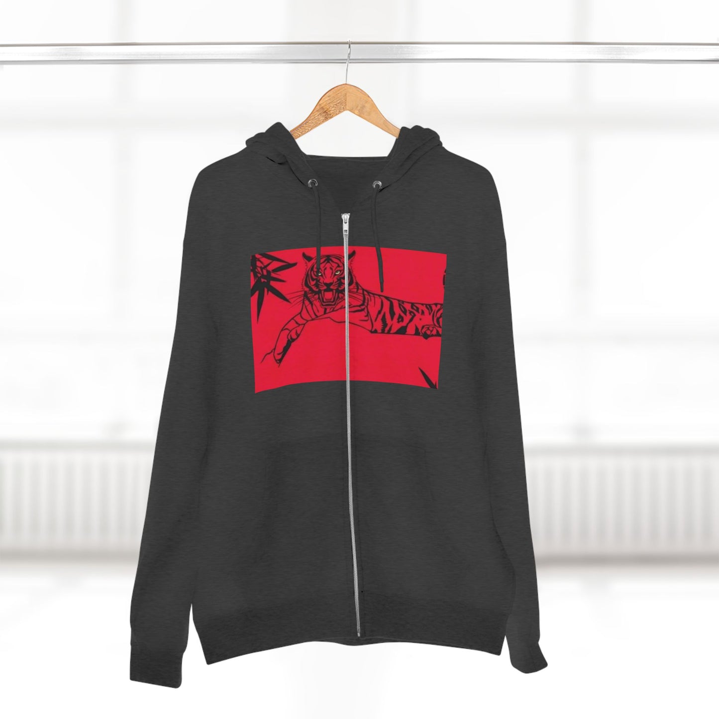 Cool Tiger Graphic Unisex Zip Hoodie - Trendy Streetwear for Animal Lovers