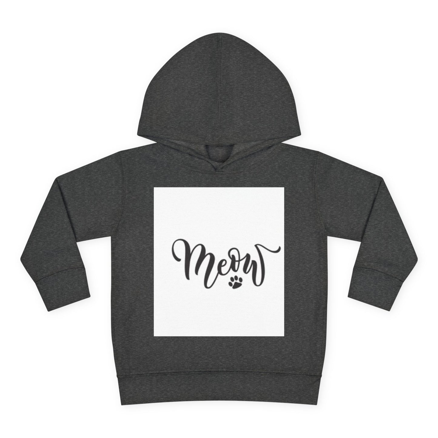 Cute Toddler Pullover Fleece Hoodie - 'Meow' Cat Design