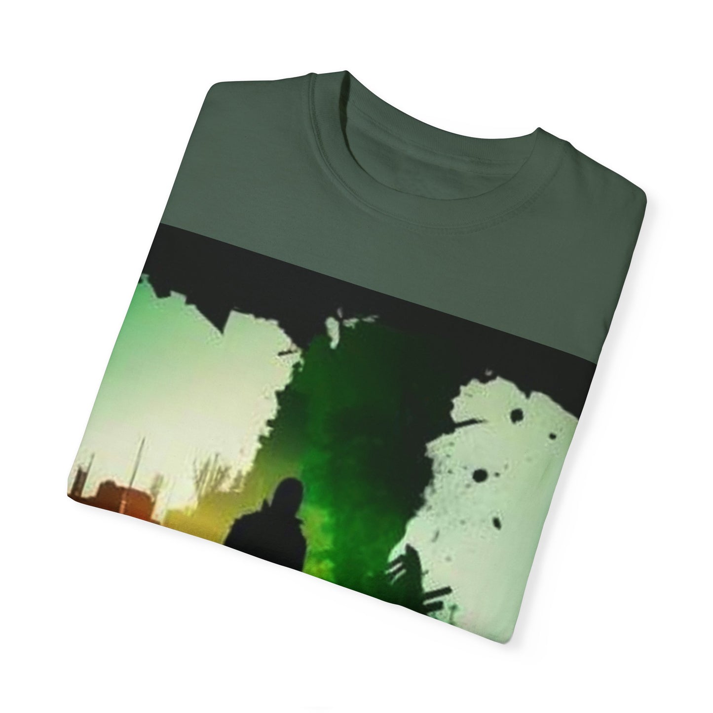 Vintage-Inspired Unisex Garment-Dyed T-Shirt with Artistic Print