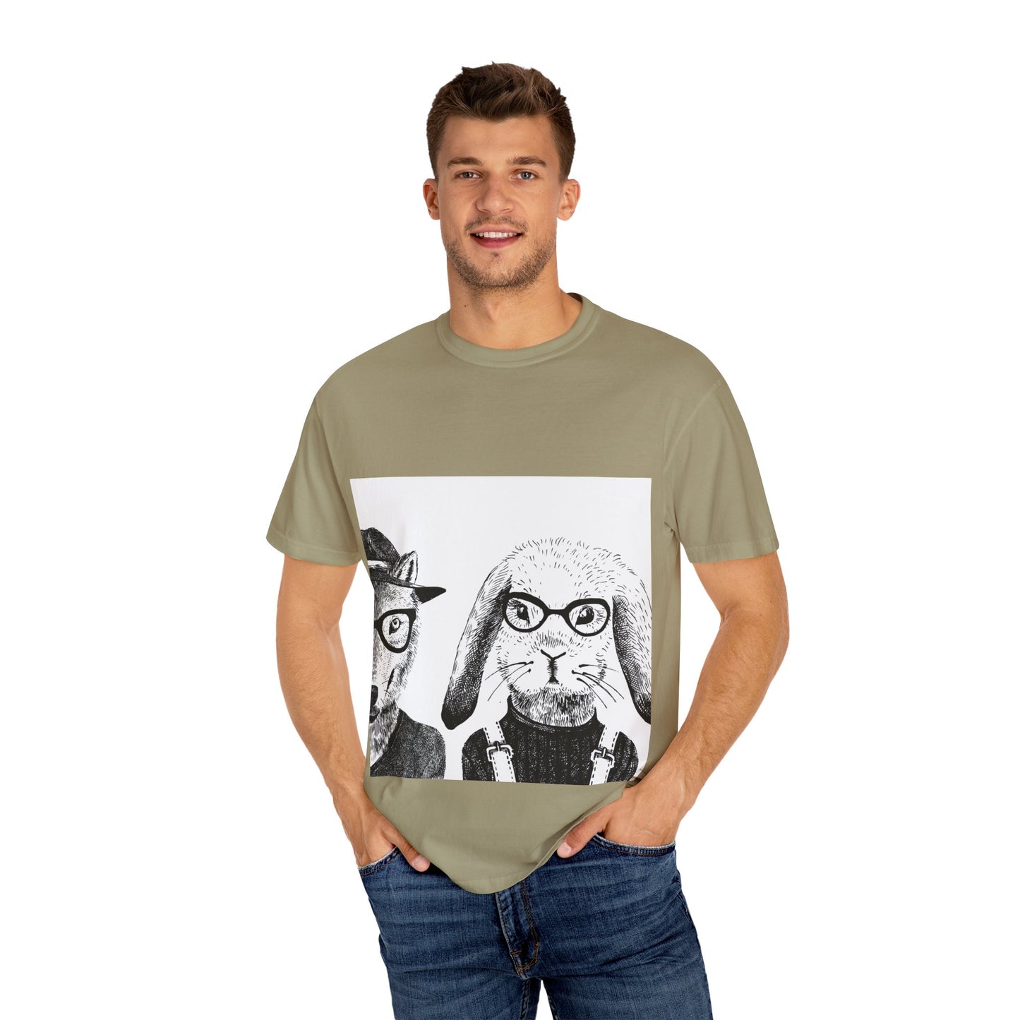 Whimsical Animals Graphic T-Shirt - Cool Fox & Panda Design