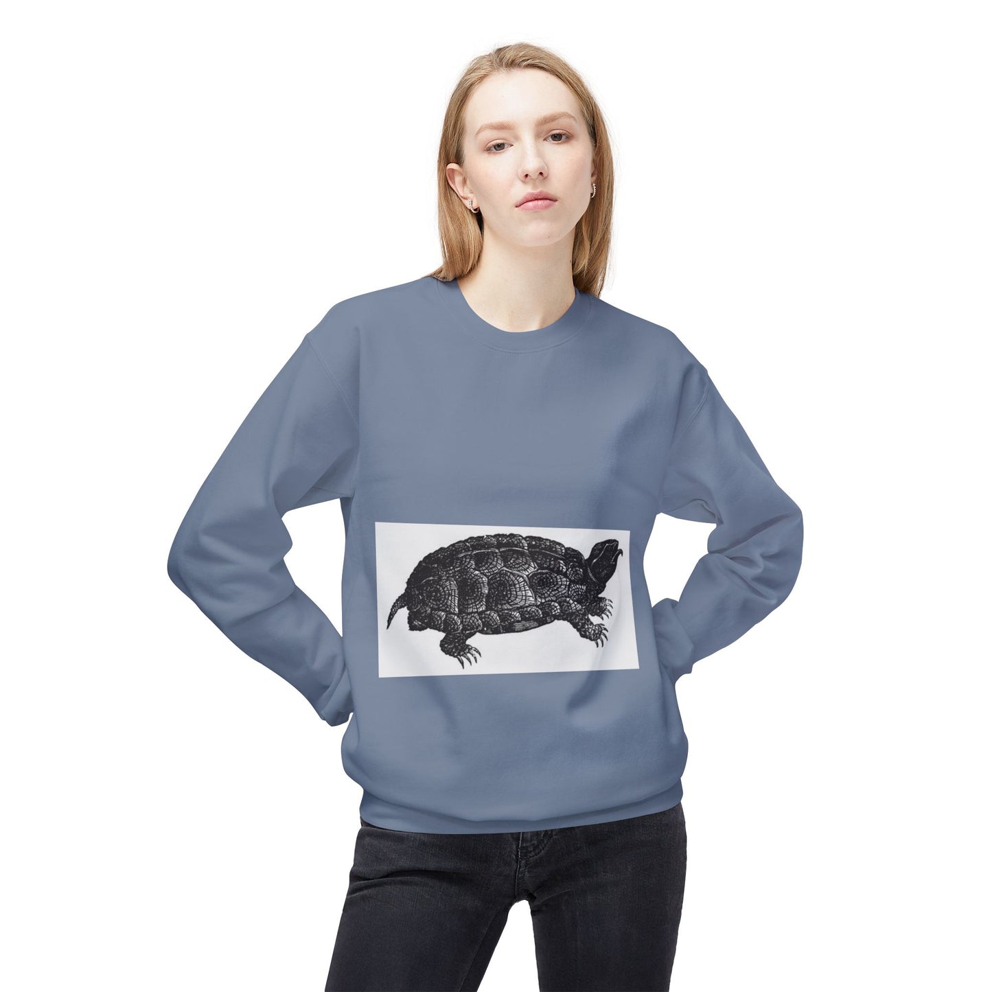 Turtle Design Unisex Fleece Crewneck Sweatshirt - Chill Vibes, Perfect Gift for Nature Lovers