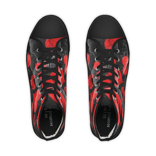 Heart Pattern High Top Sneakers for Men - Stylish Valentine's Day Footwear