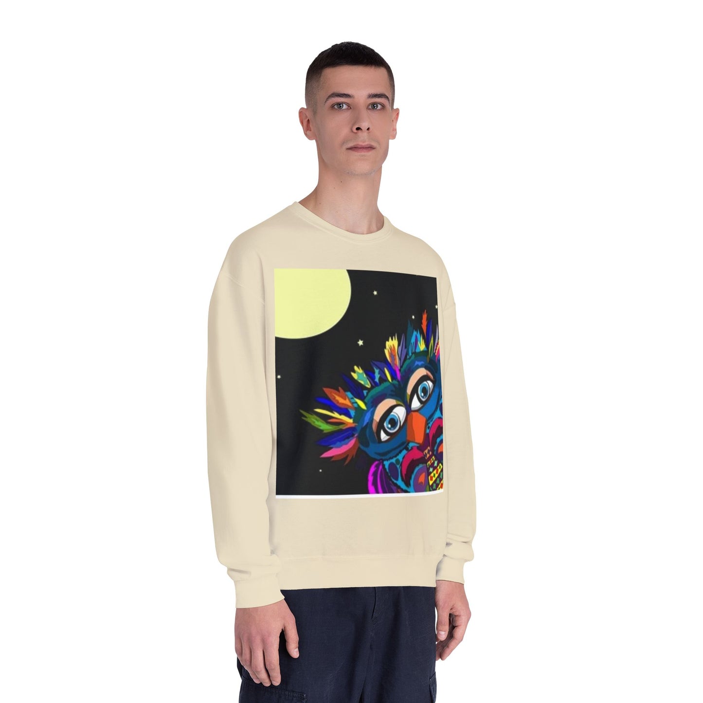 Colorful Night Owl Crewneck Sweatshirt - Unisex NuBlend® Sweatshirt