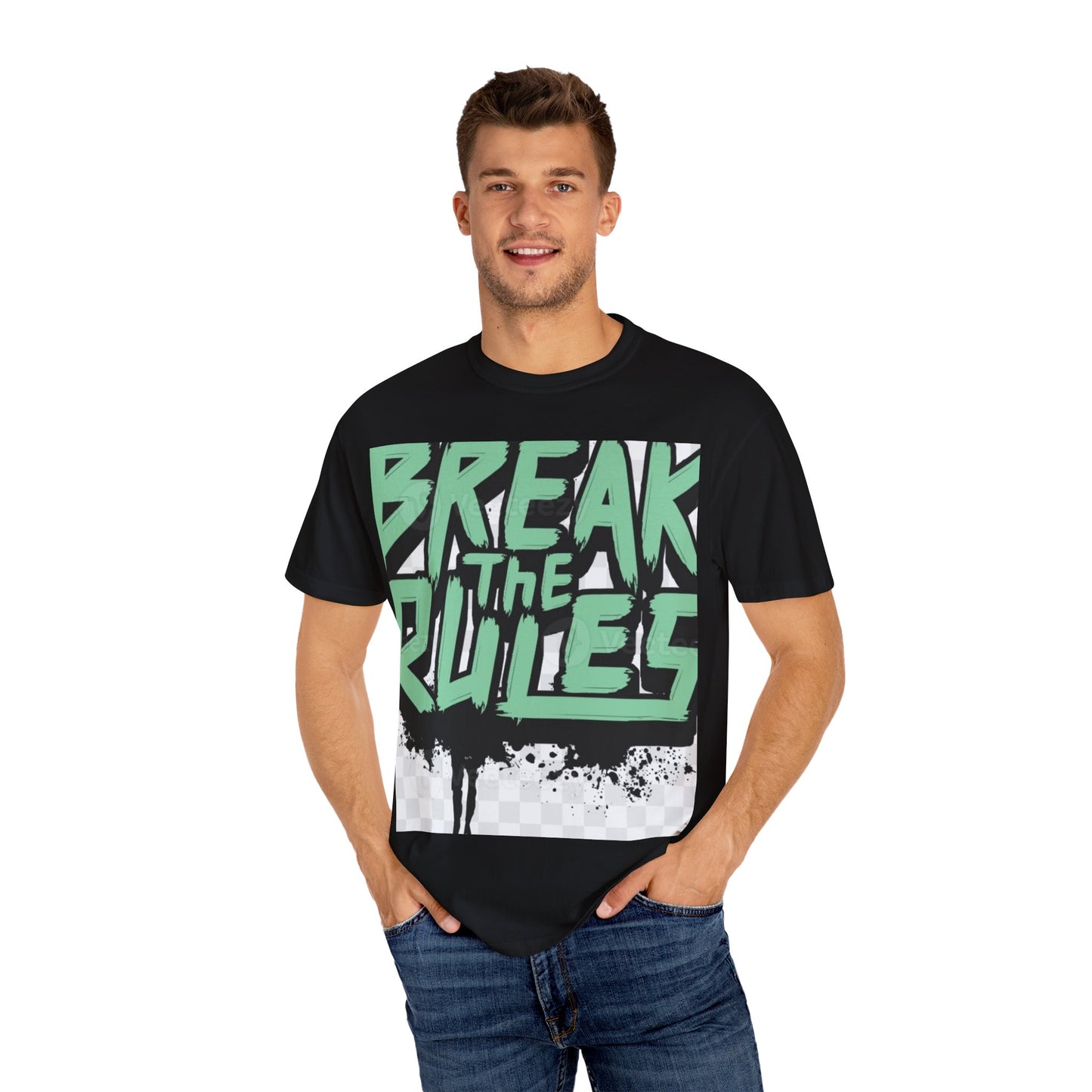 Unisex Garment-Dyed T-shirt - "Break the Rules" Graphic Tee for Creative Spirits