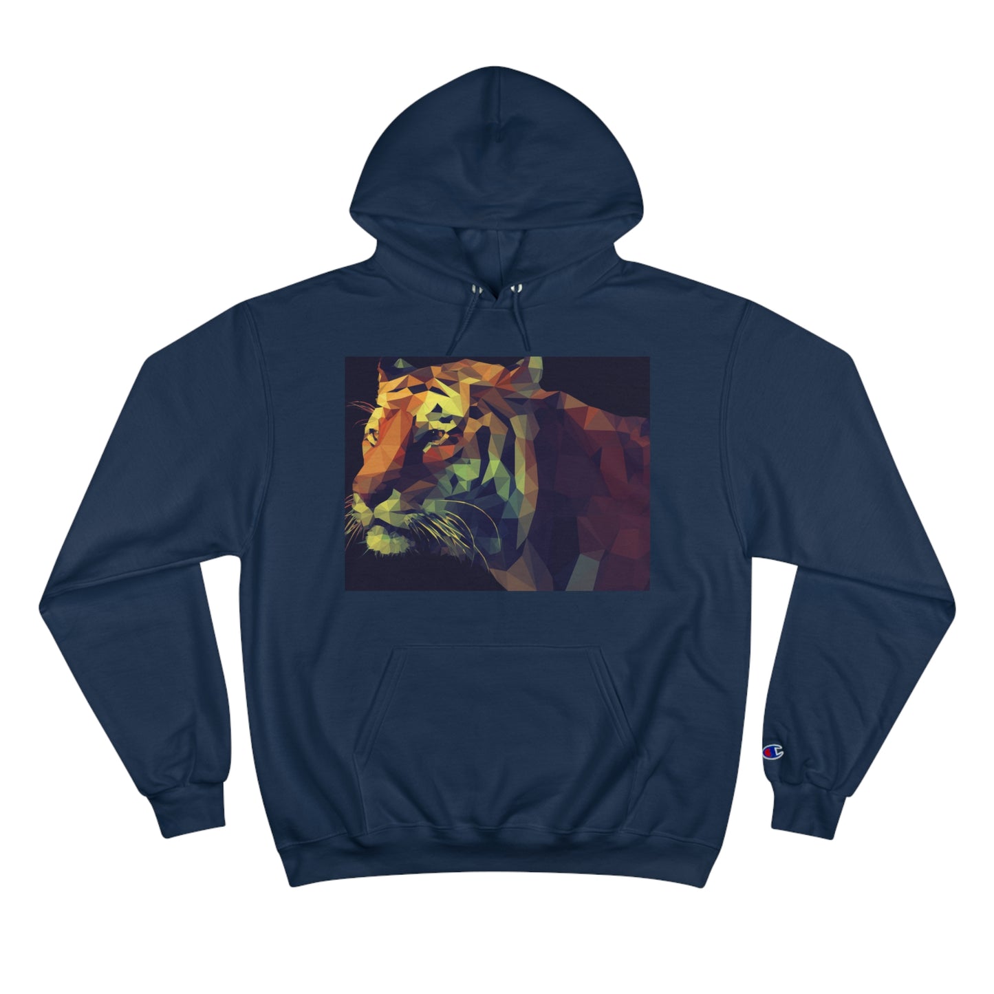 Champion Hoodie with Abstract Tiger Design - Perfect for Animal Lovers