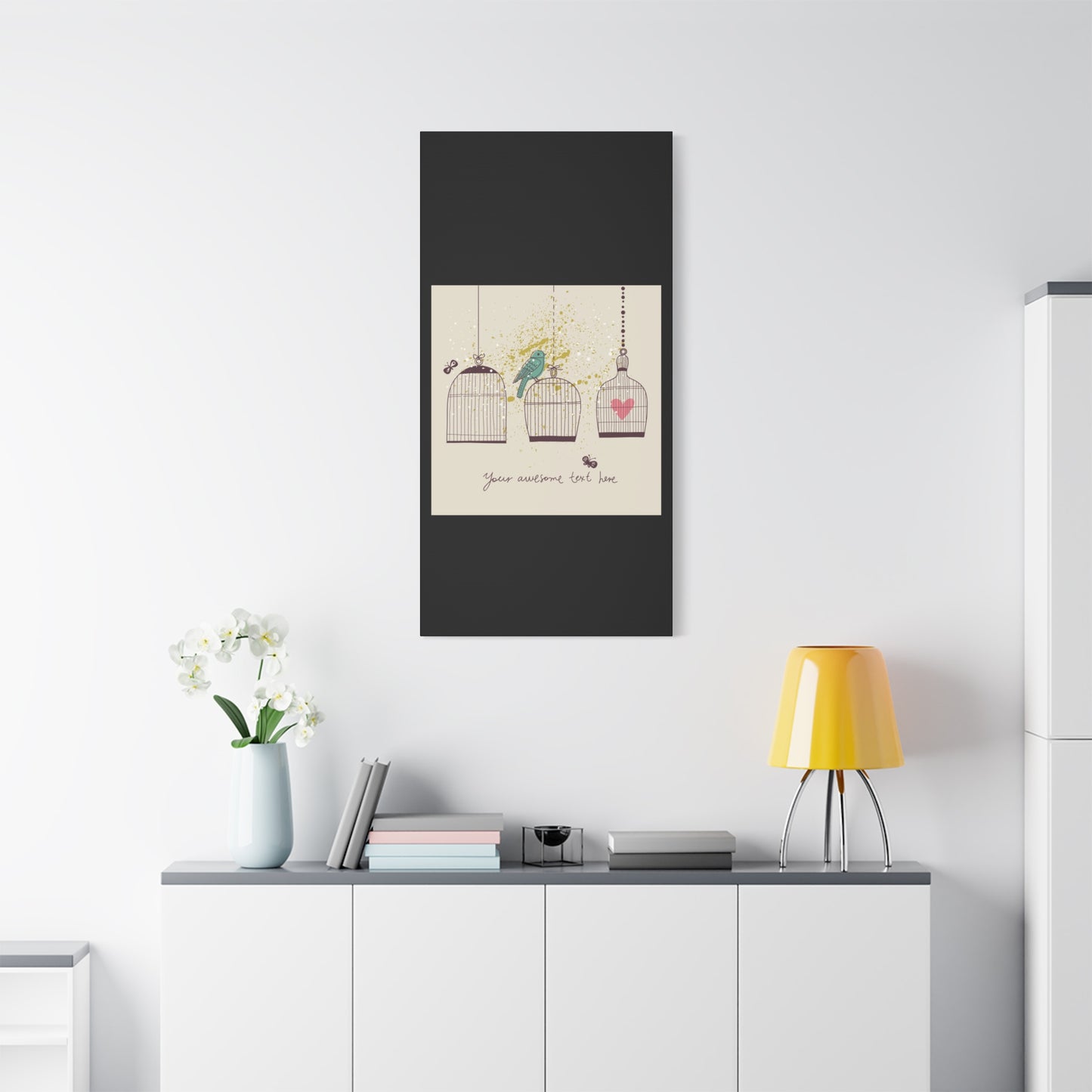 Whimsical Birdcage Canvas Wall Art - Personalized Home Decor