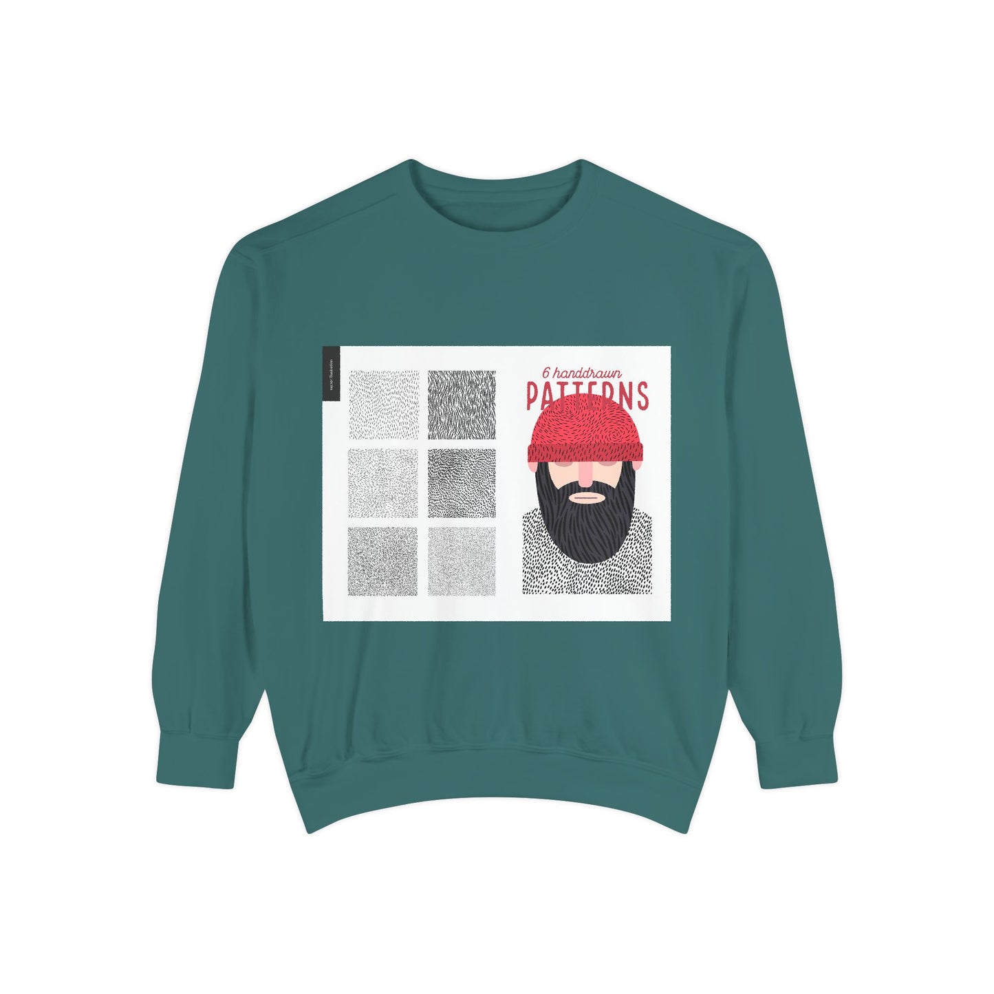 Creative Patterns Unisex Garment-Dyed Sweatshirt - Unique Design for Comfort & Style