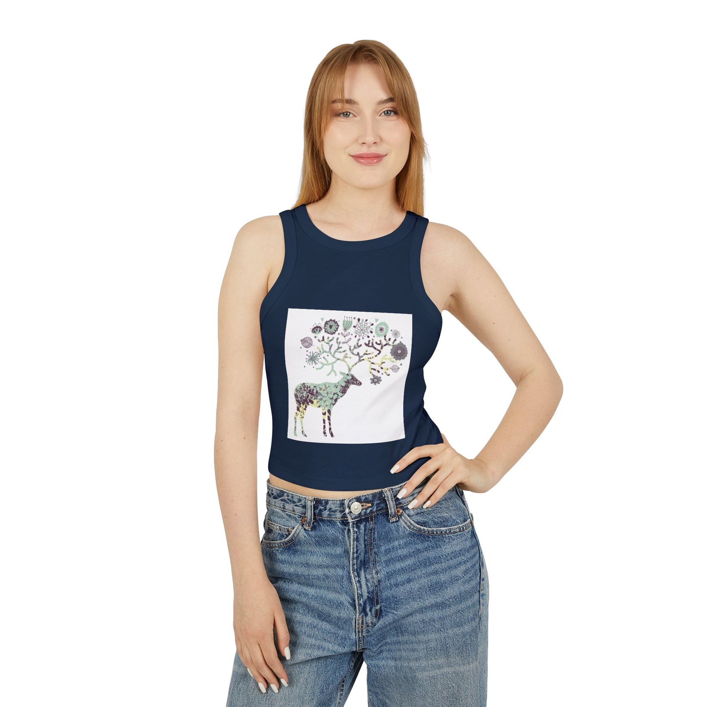 Eco-Friendly Women's Micro Rib Racer Tank Top - Nature-Inspired Design